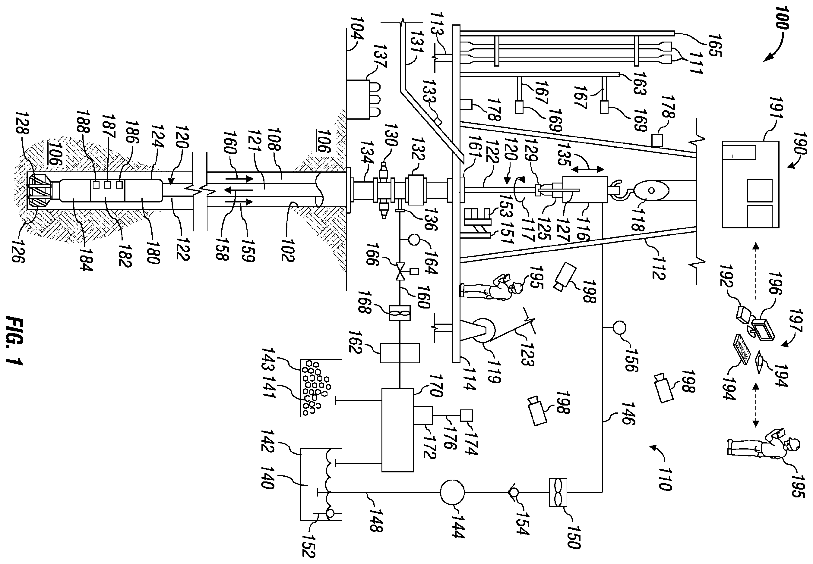 Patent US12366152 — Well construction workstation and control — Figure 1