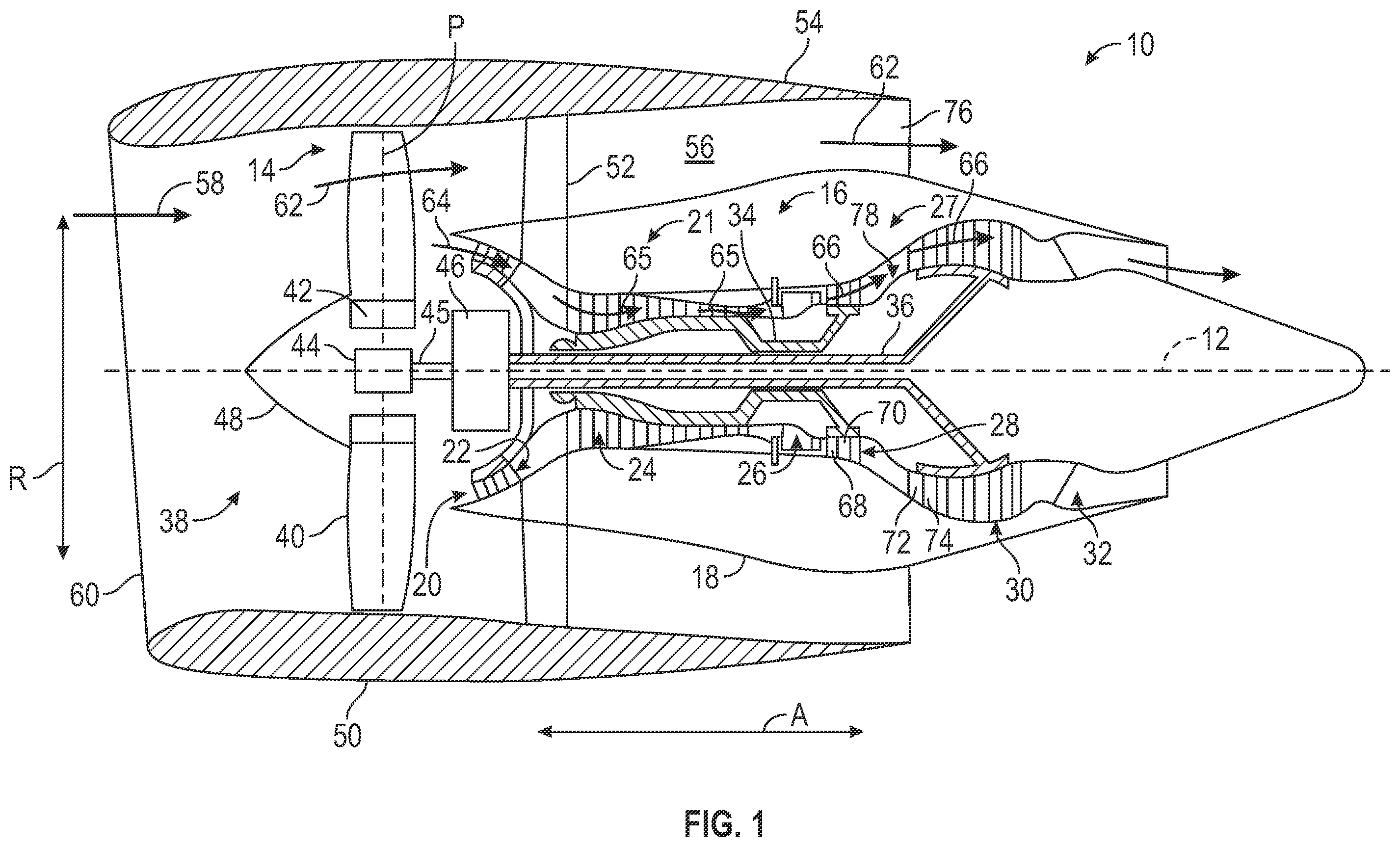 Patent US12366176 — Rotor system for a turbine engine — Figure 1