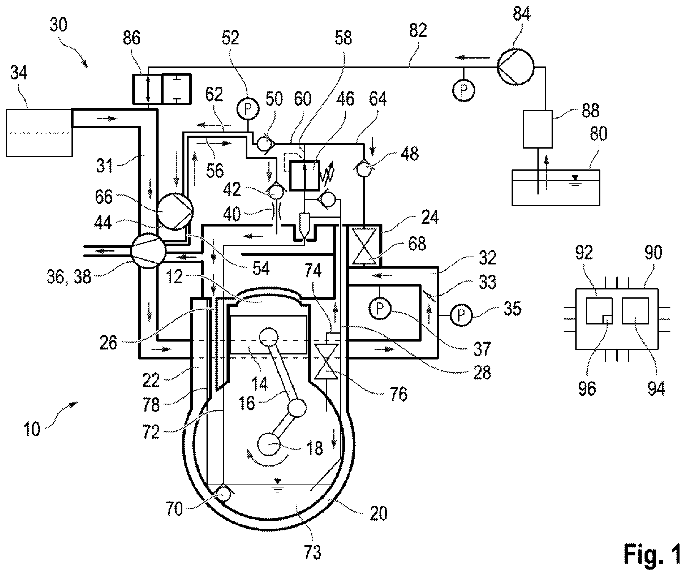 Patent US12366187 Figure 1 – Method for diagnosing a crankcase system of an internal combustion engine, and internal combustion engine