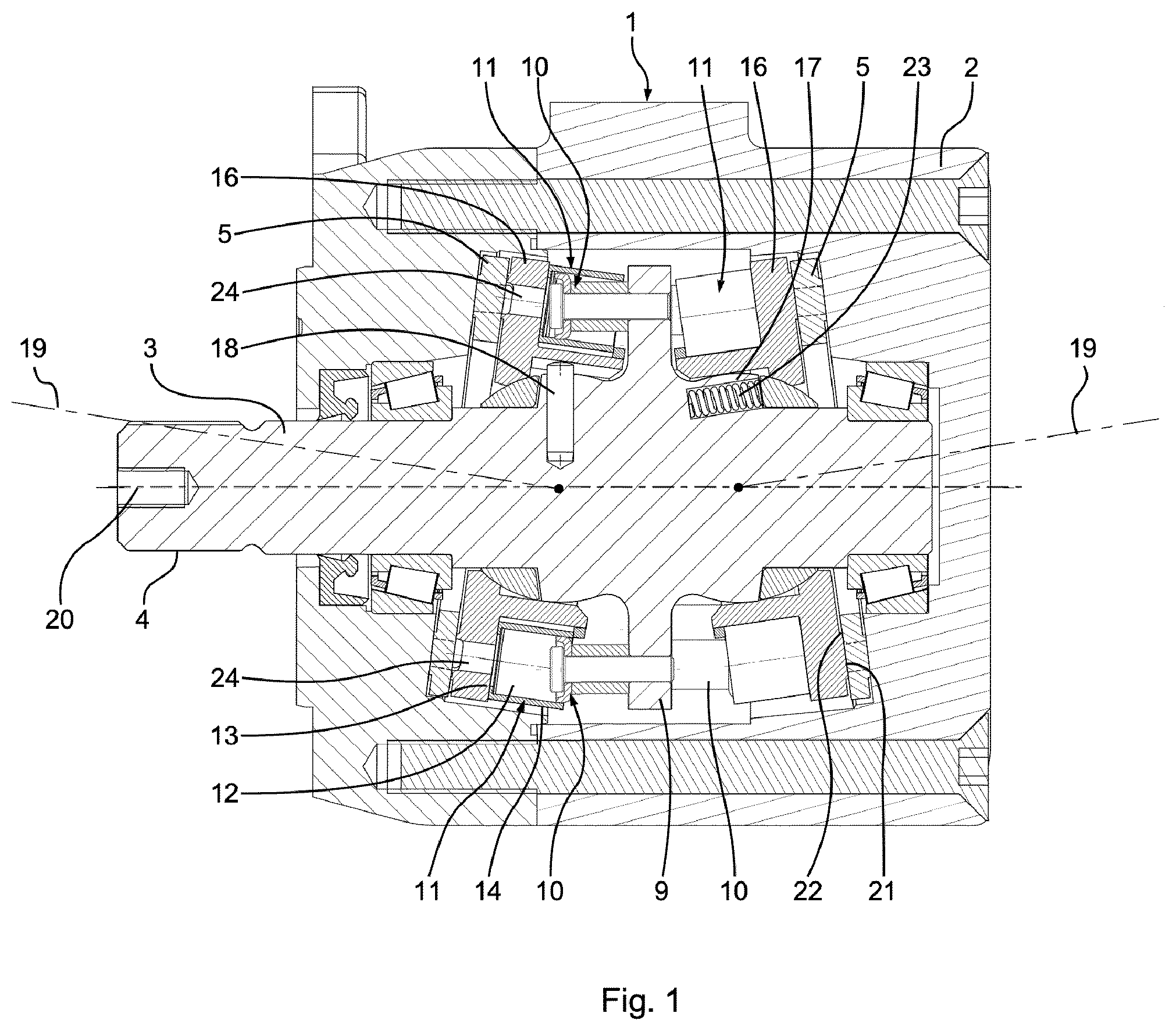 Patent US12366232 — Hydraulic device — Figure 1