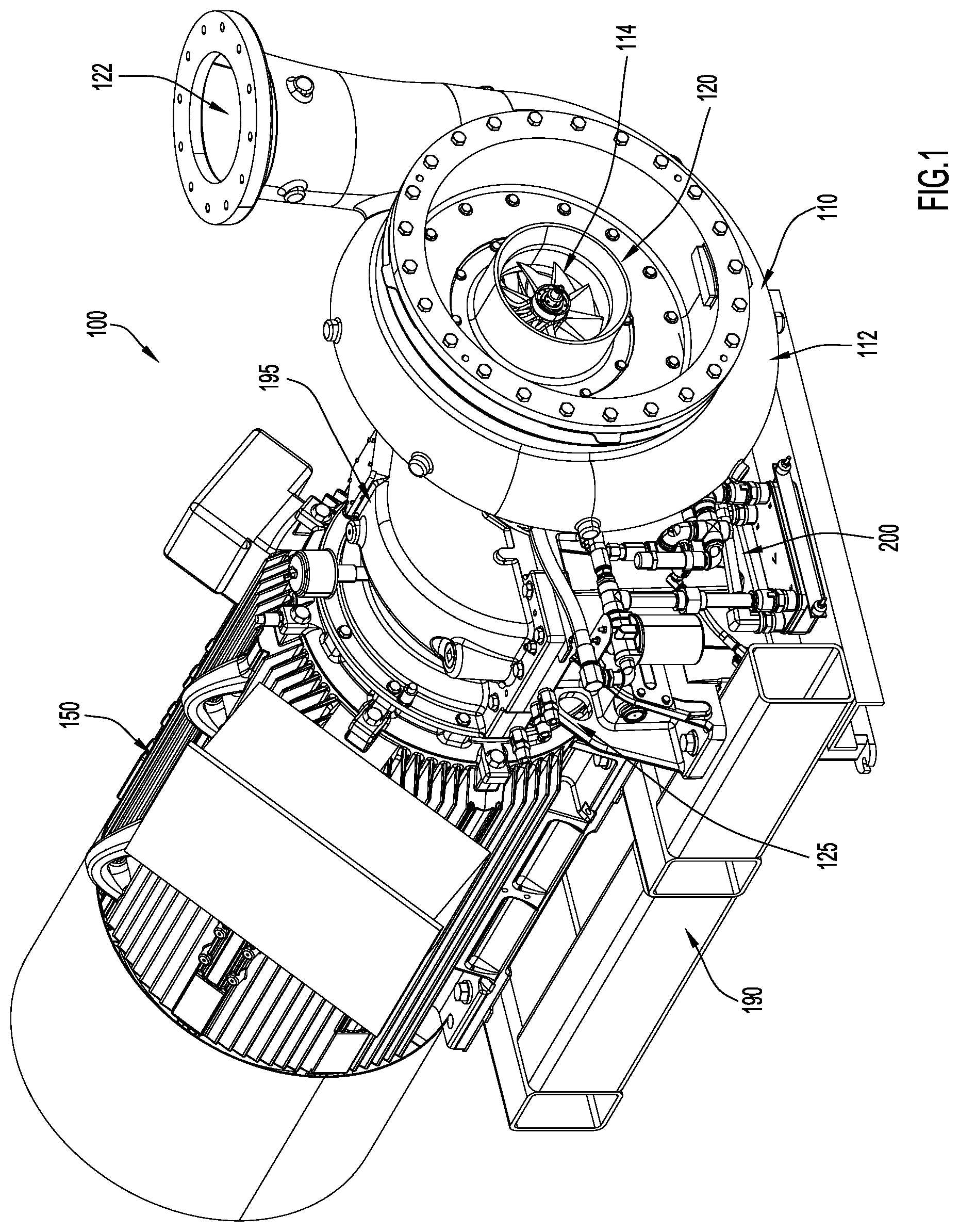 Patent US12366250 — Air compressor and blower — Figure 1