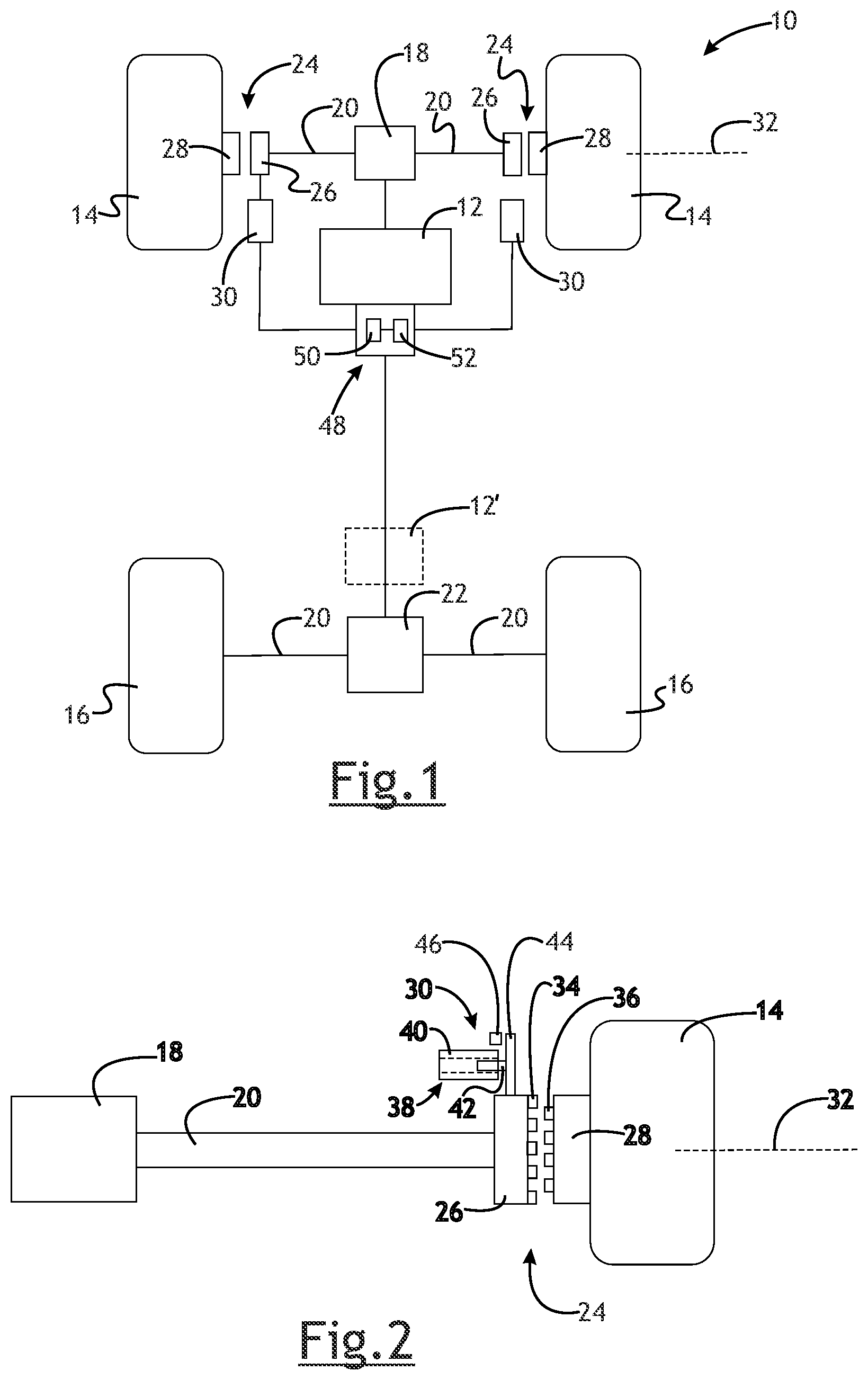 Patent US12366268 — Actuator control for drivetrain disconnect assembly — Figure 1