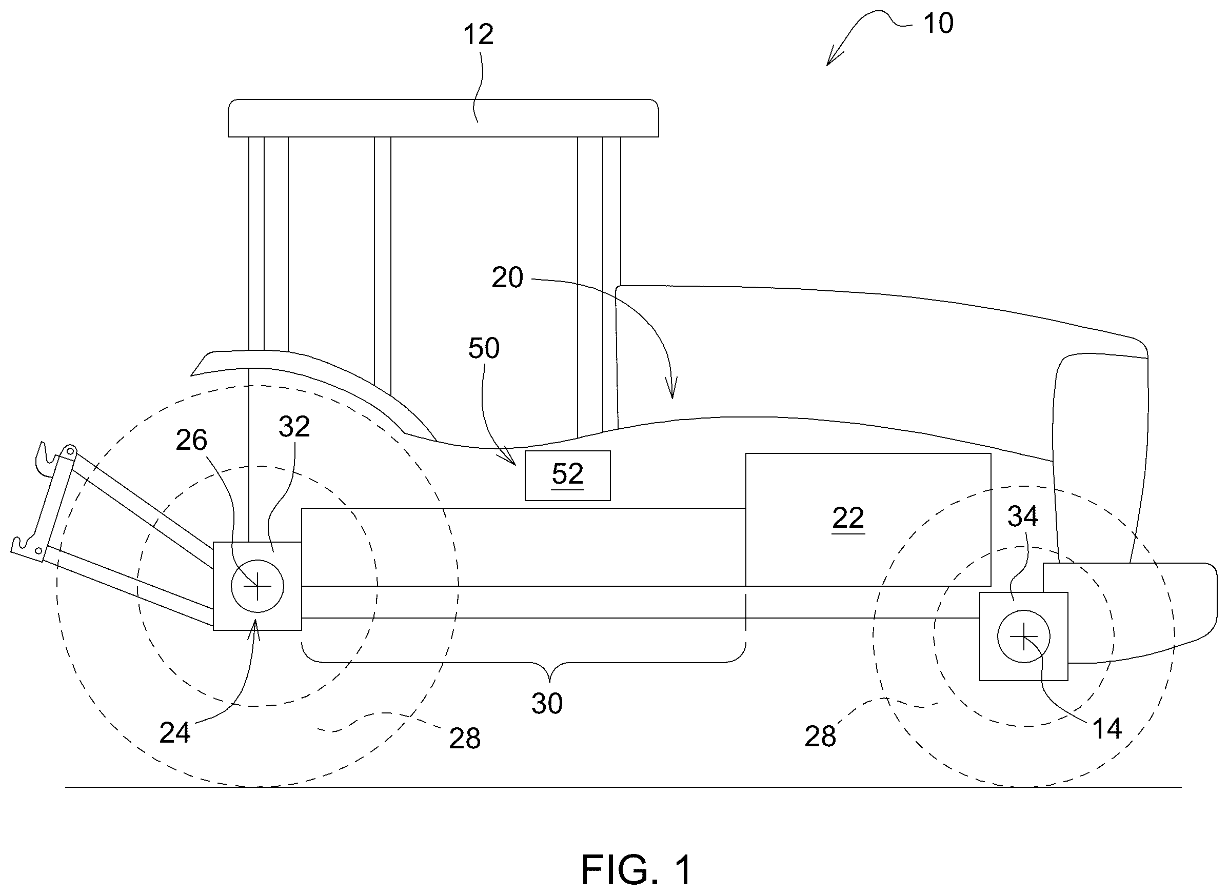 Patent US12366270 — Method and device for calibrating a clutch, and agricultural towing vehicle — Figure 1