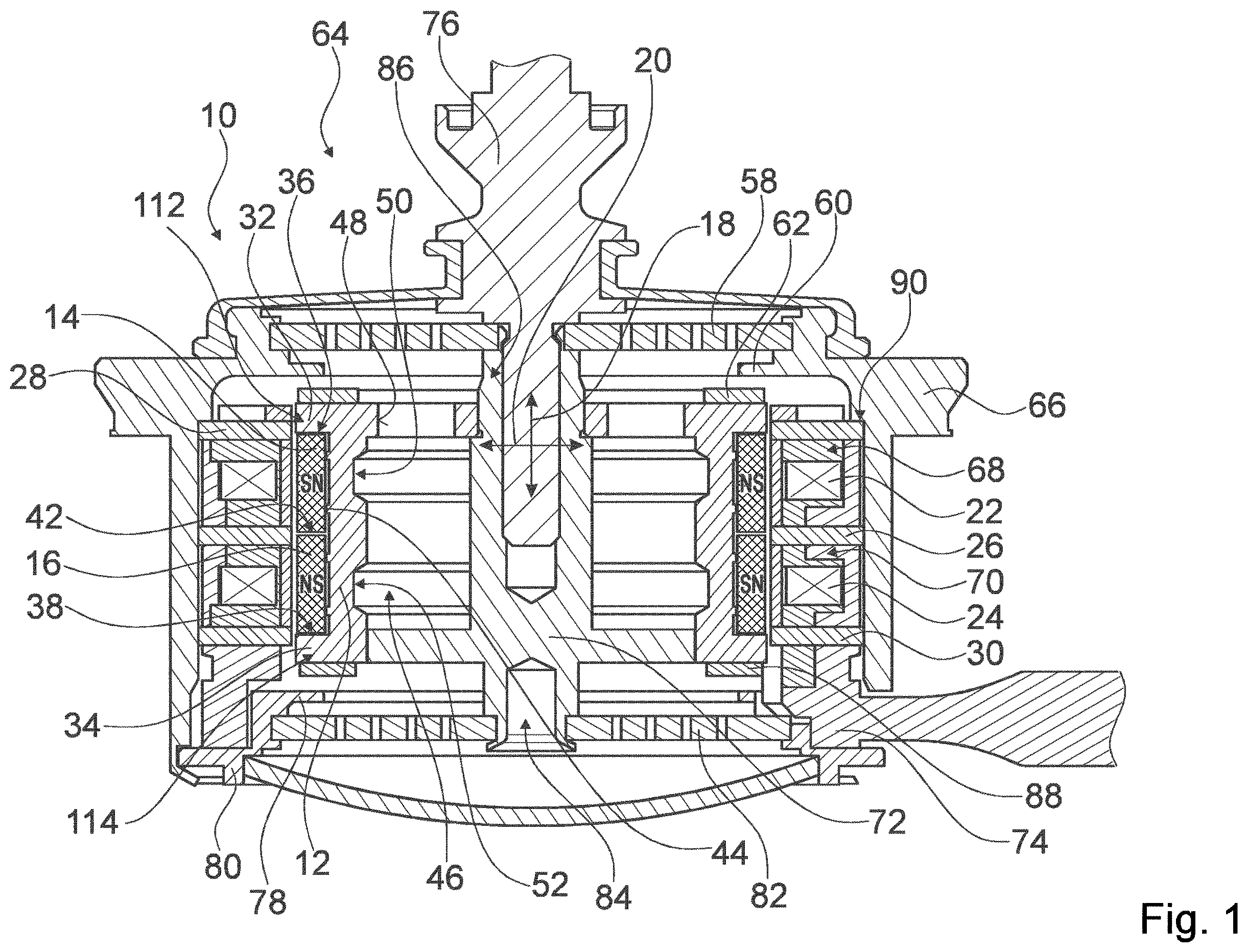 Patent US12366280 — Actuator device for actively reducing, damping and/or absorbing vibrations — Figure 1