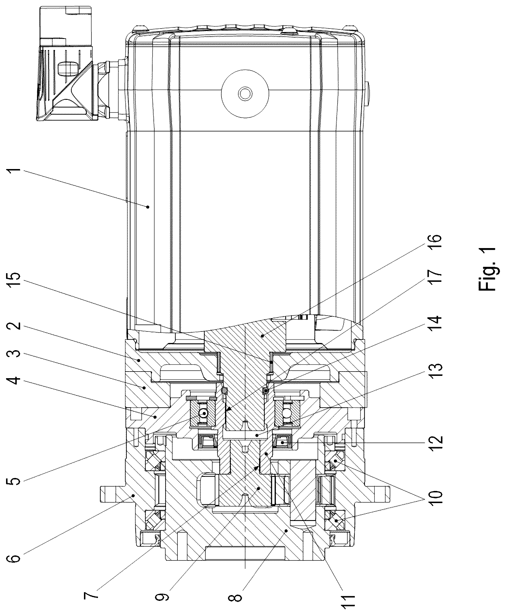 Patent US12366282 — Gear motor including an electric motor and a gearbox — Figure 1