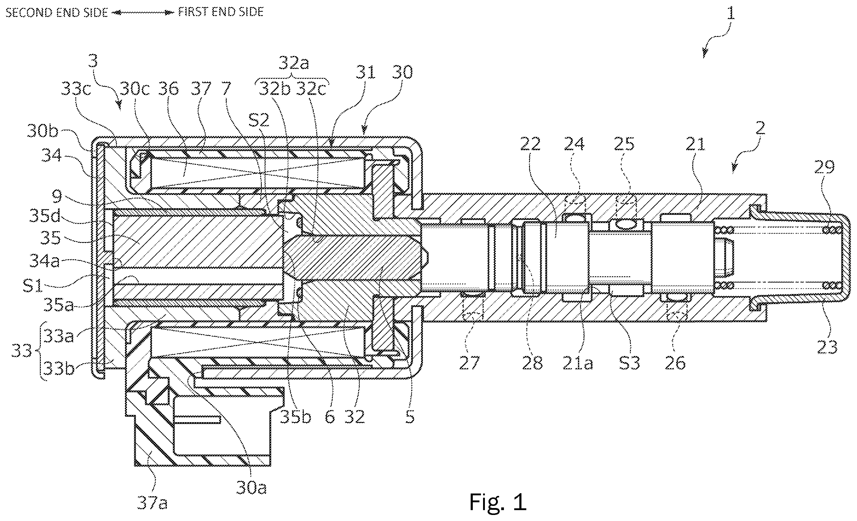 Patent US12366304 — Solenoid valve — Figure 1