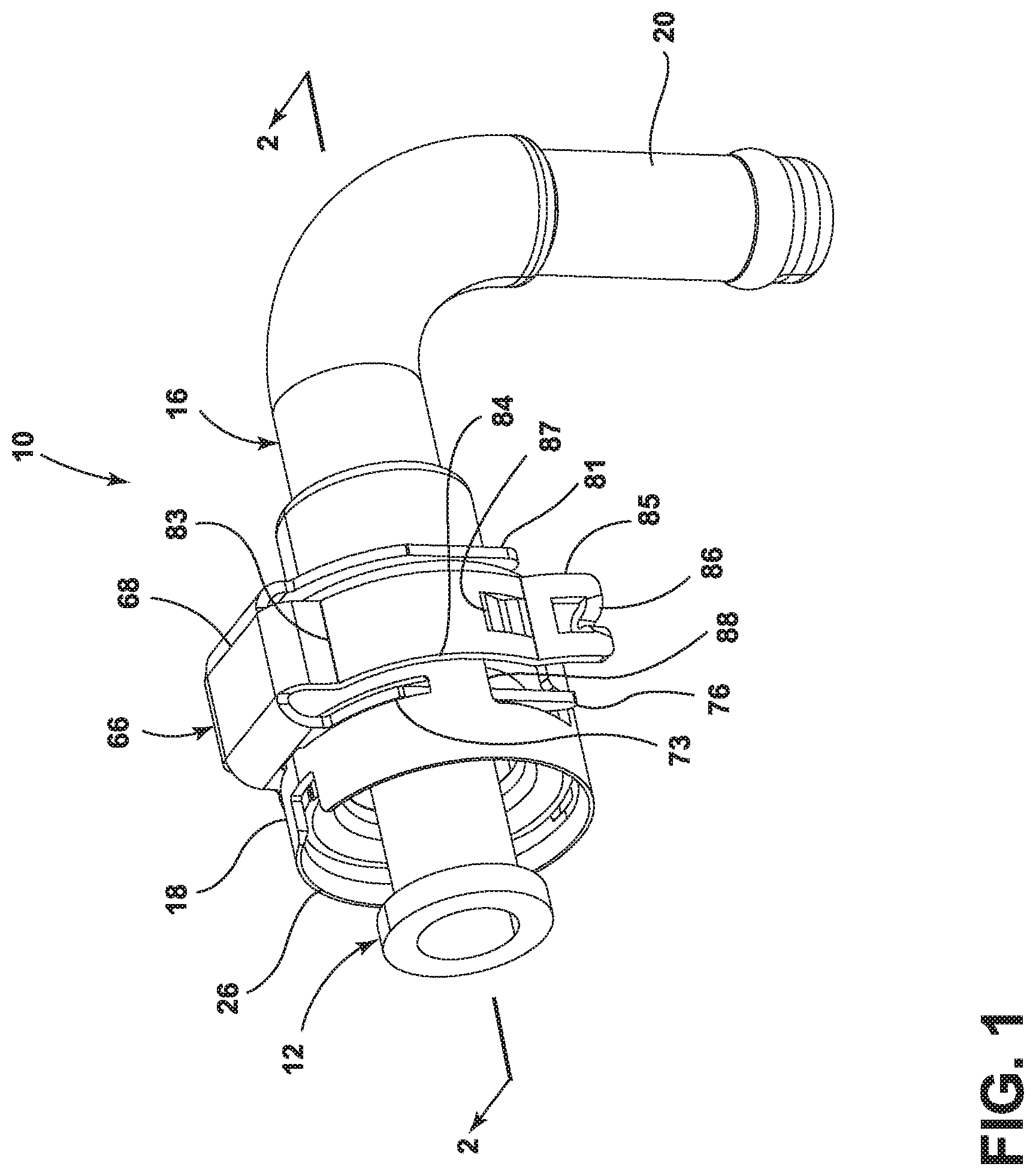 Patent US12366315 — Quick connector with seal retention by floating retaining ring — Figure 1
