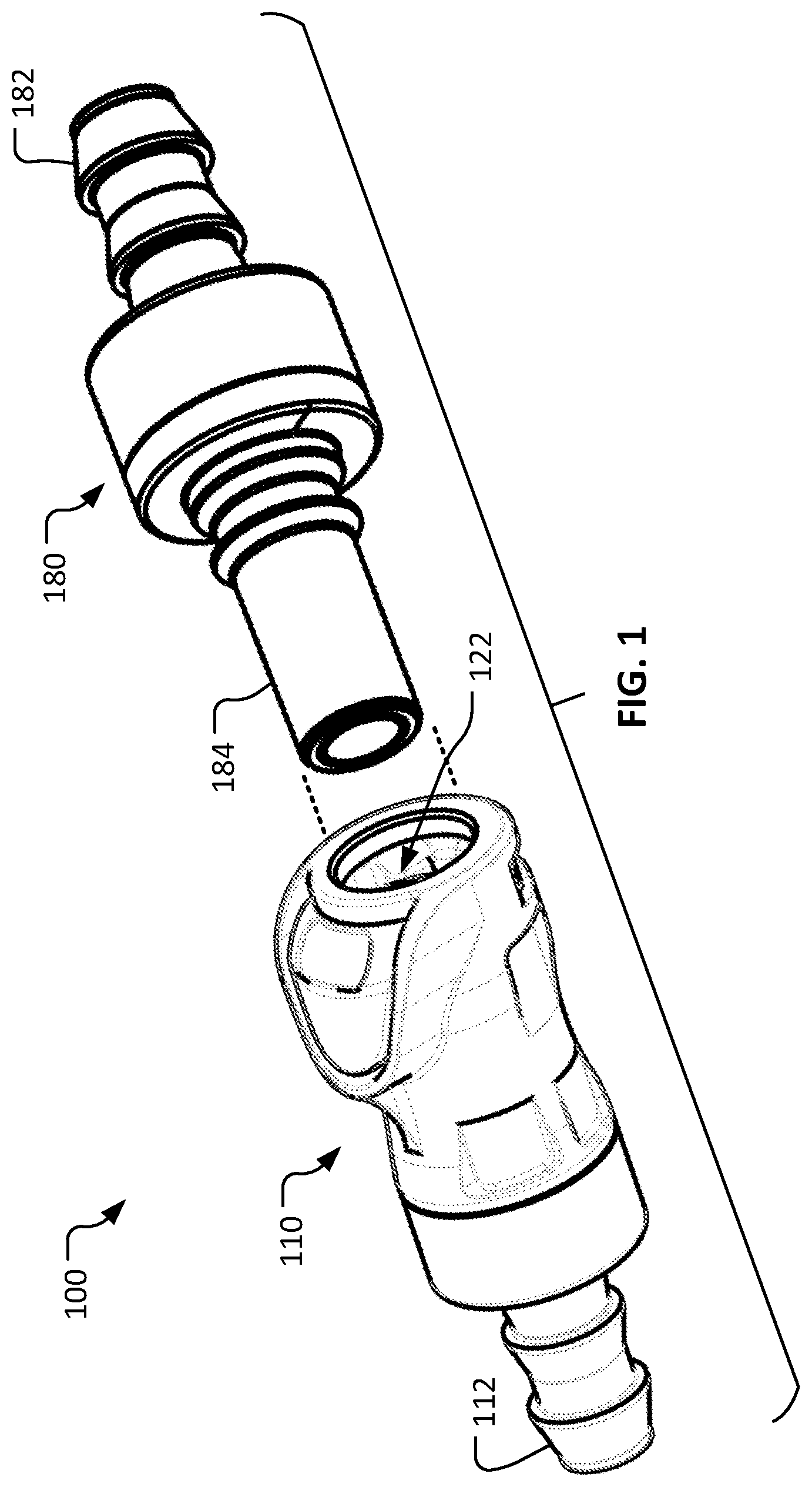 Patent US12366316 Figure 1 – Fluid couplings