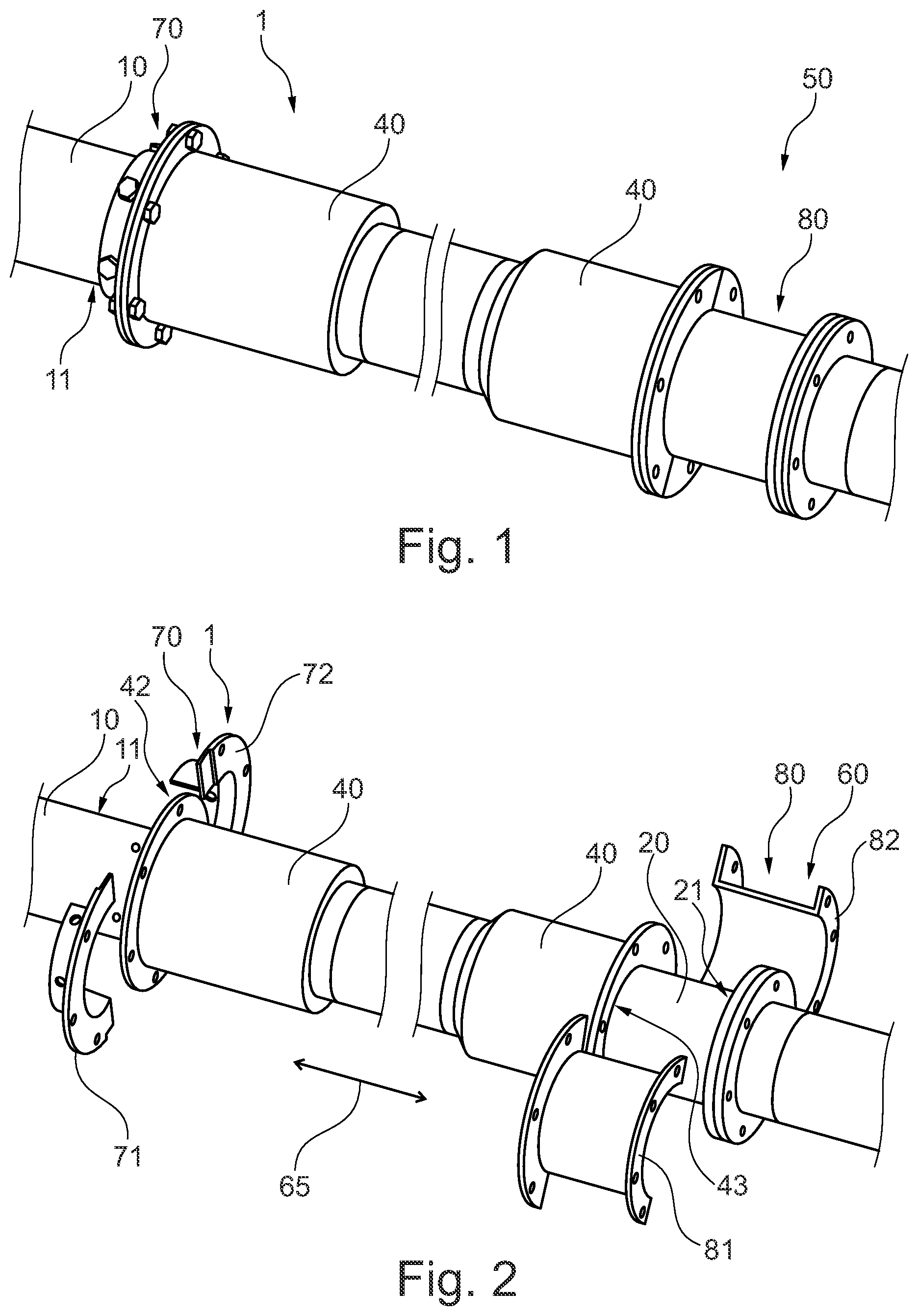 Patent US12366317 — Fluid transport device and method for assembling and disassembling a fluid transport device — Figure 1