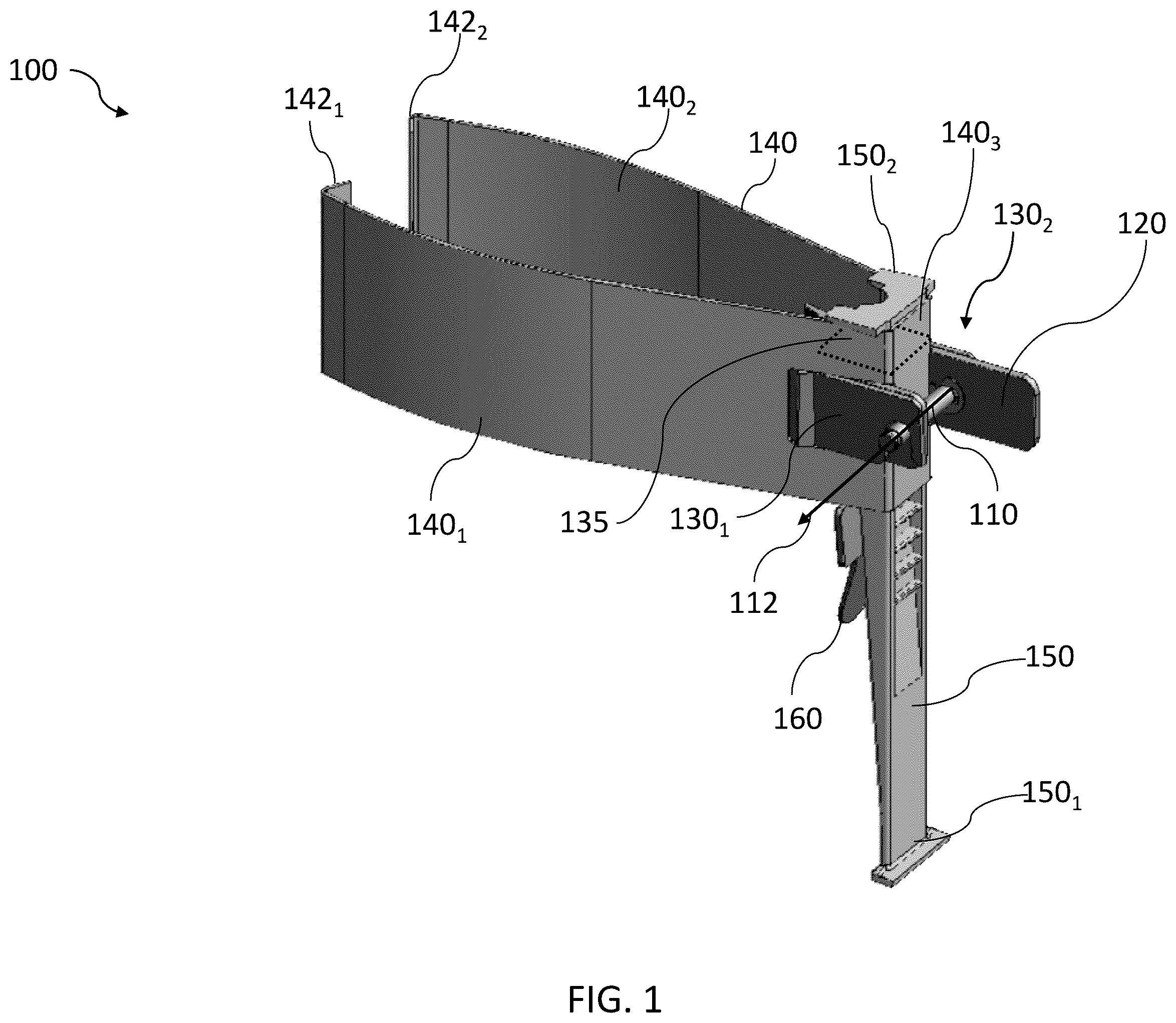Patent US12366323 — Bracket assembly and method for supporting a portable element on a structure element — Figure 1