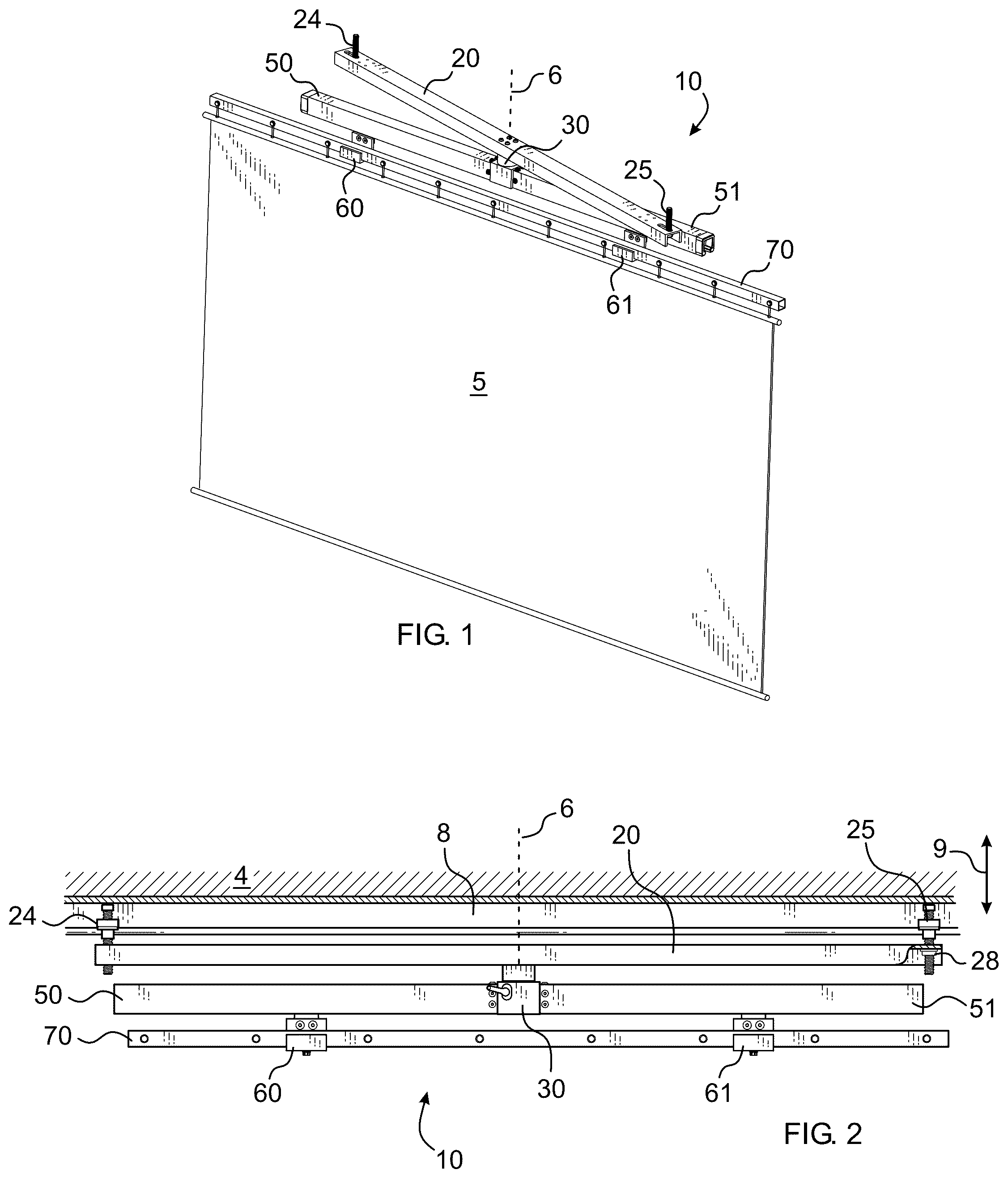 Patent US12366324 — Pivot structure for adjustably suspending equipment from a ceiling track — Figure 1