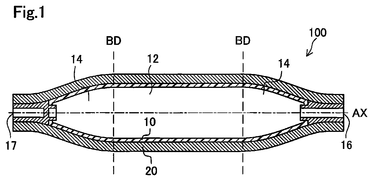Patent US12366327 — Gas tank and method of manufacturing the same — Figure 1