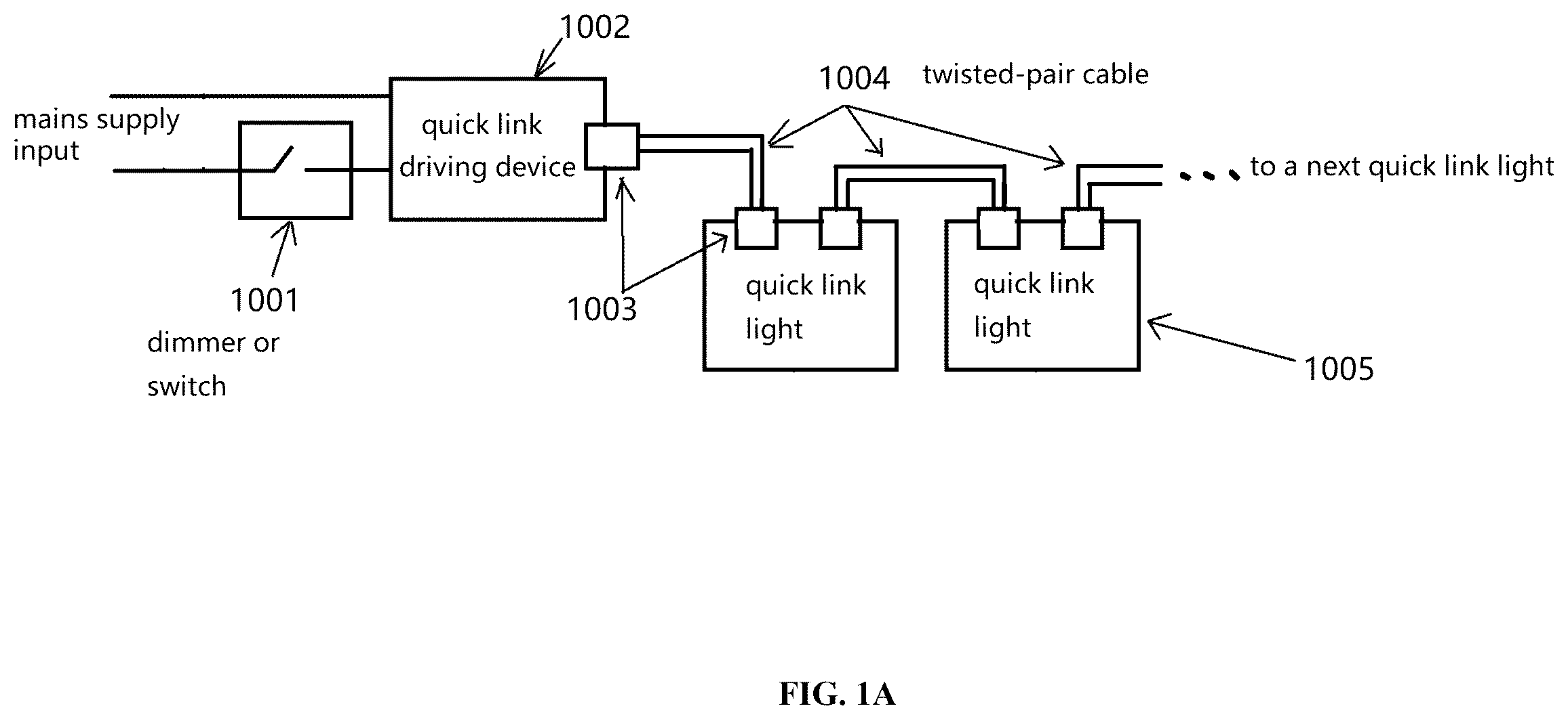 Patent US12366335 — Quick link light, driving device, and system — Figure 1