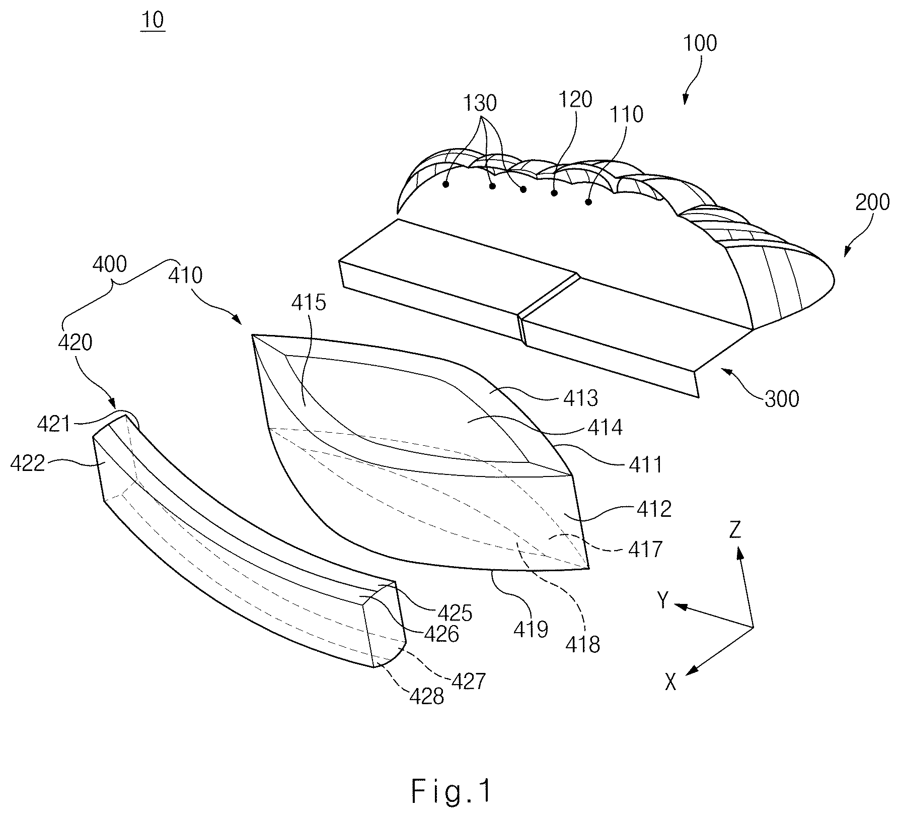Patent US12366340 — Lamp for vehicle — Figure 1