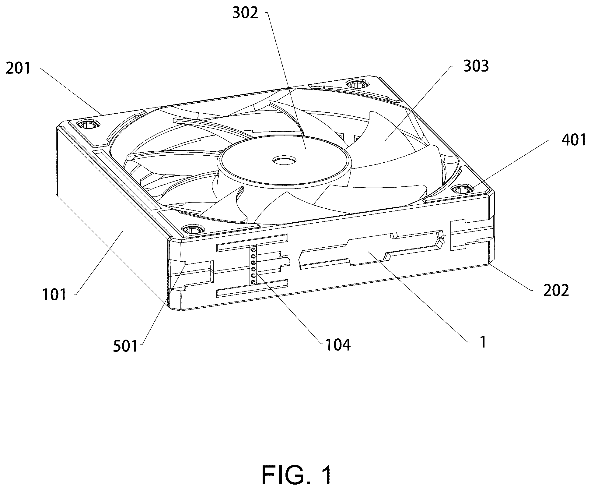 Patent US12366355 — Fan assembly with digital display structure — Figure 1