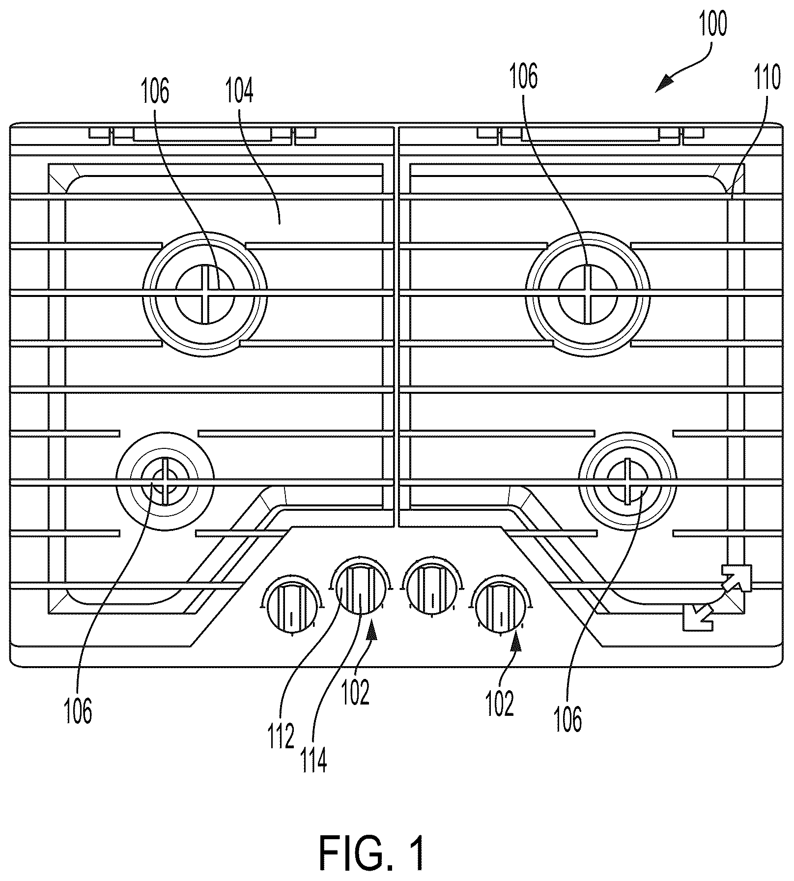 Patent US12366362 — Knob mechanism for gas cooktop — Figure 1