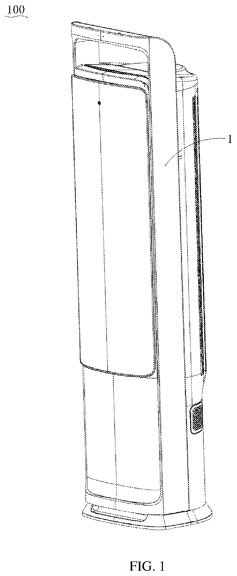 Patent US12366366 Figure 1 – Floor-standing air conditioner indoor unit and air conditioner
