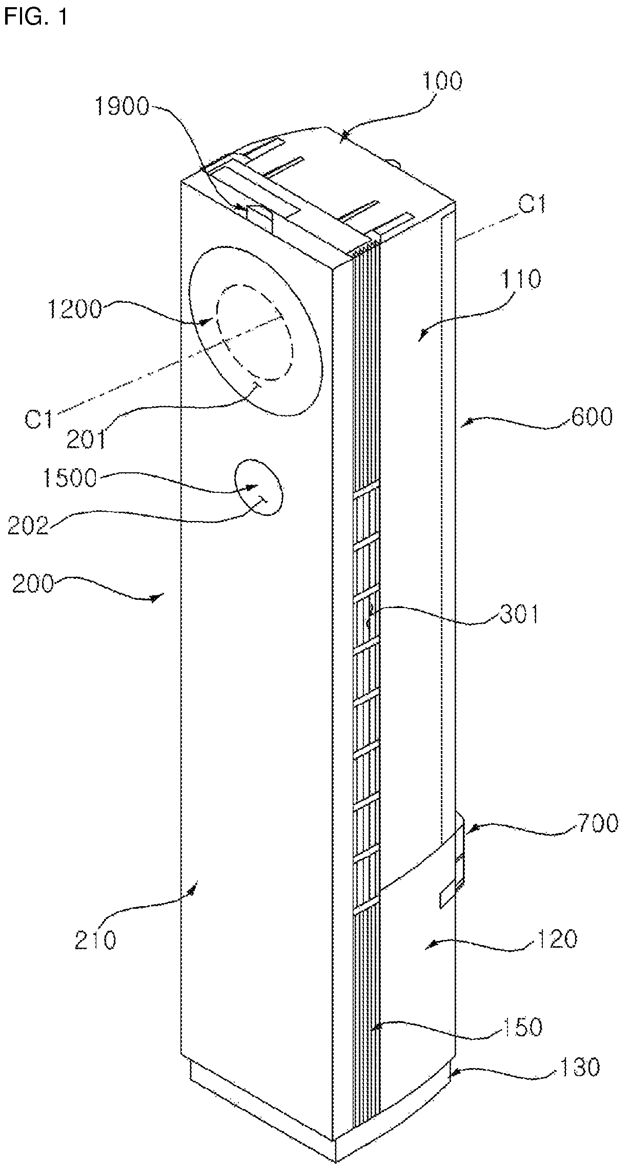 Patent US12366368 — Indoor unit for air conditioner — Figure 1
