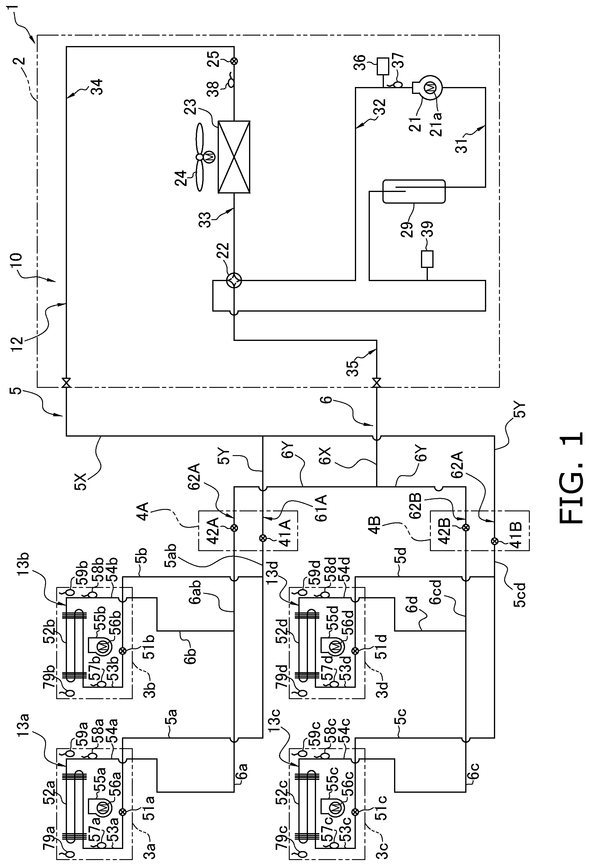 Patent US12366392 Figure 1 – Refrigerant cycle system and method