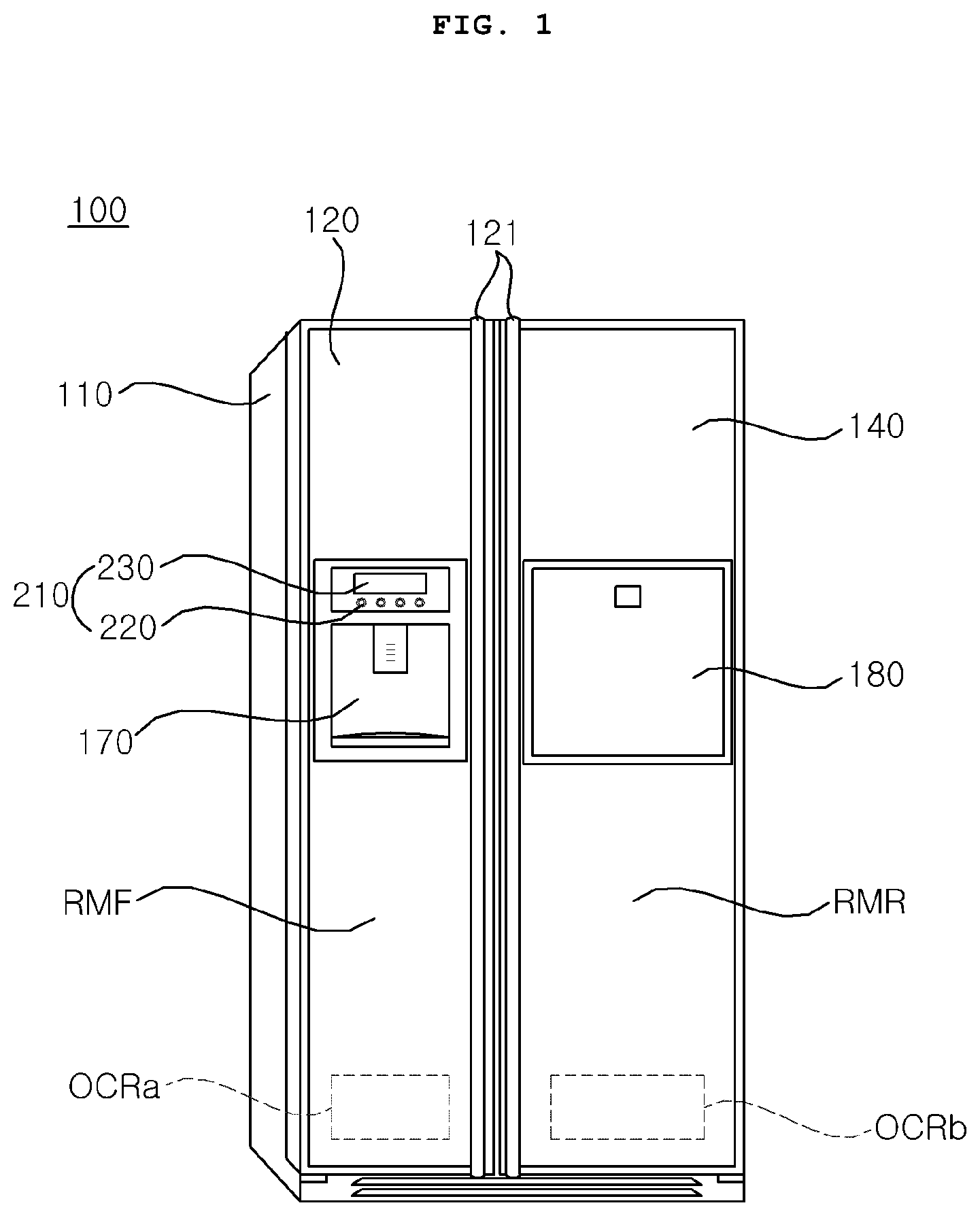 Patent US12366406 — Refrigerator — Figure 1