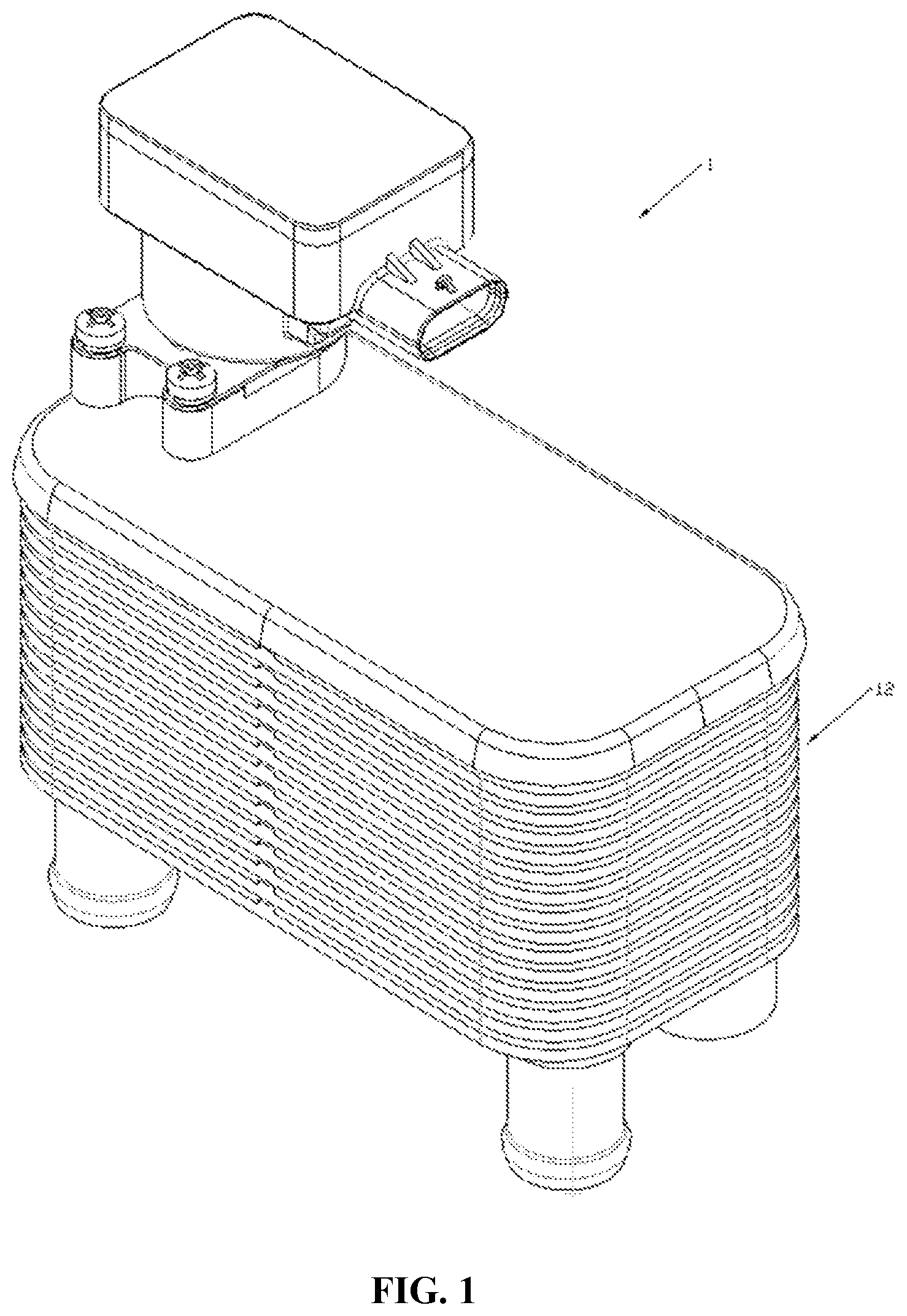 Patent US12366417 Figure 1 – Heat exchange device