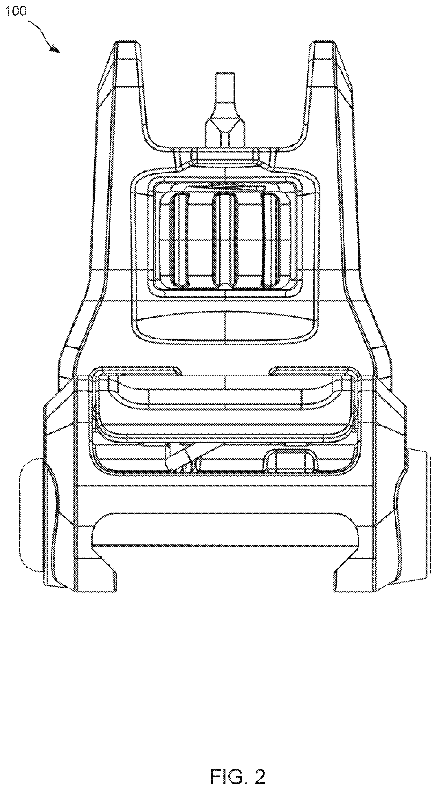 Patent US12366429 Figure 2 – Back-up sights with compact aperture, centering sight post, and miniaturized windage detent mechanism