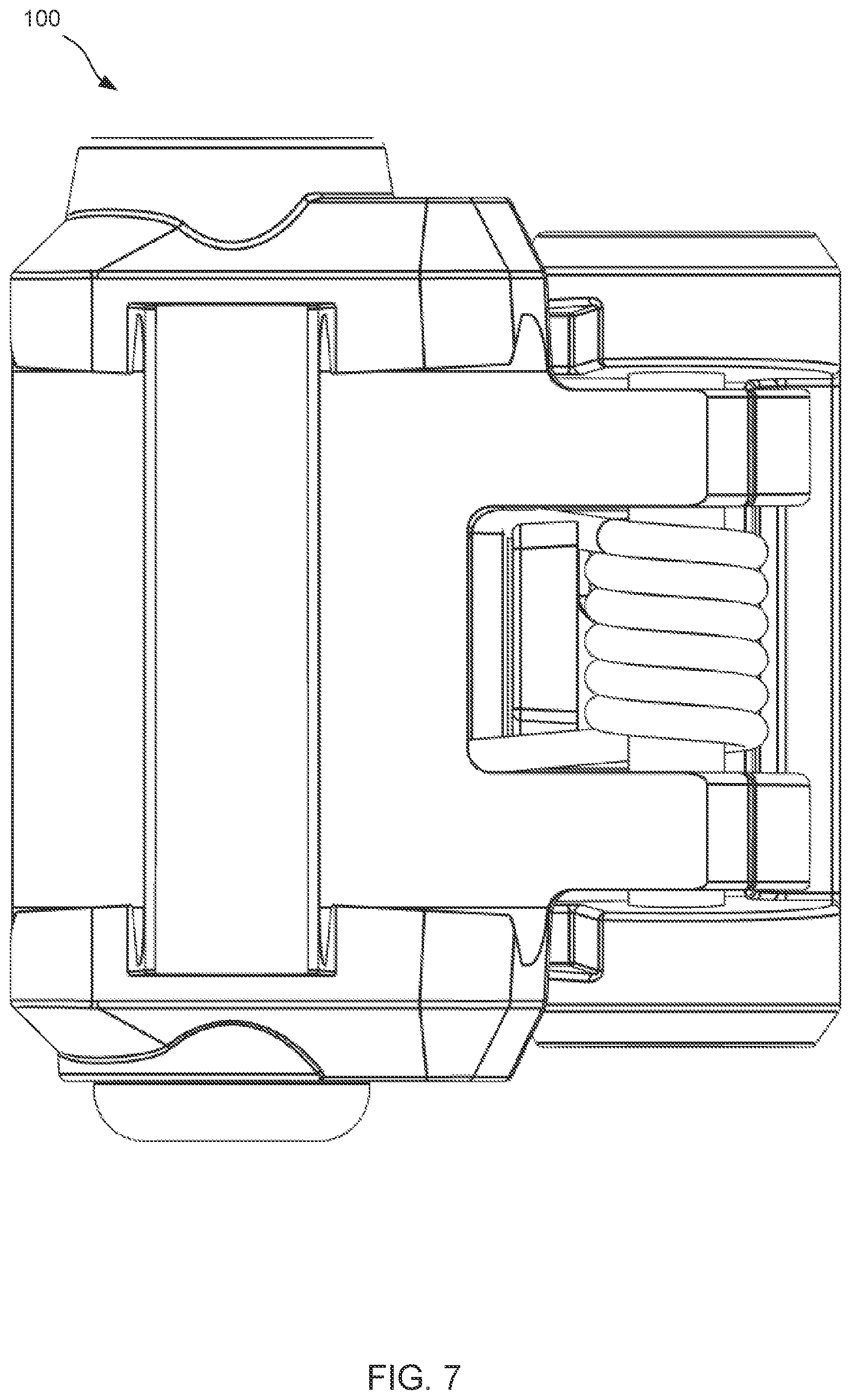 Patent US12366429 Figure 7 – Back-up sights with compact aperture, centering sight post, and miniaturized windage detent mechanism