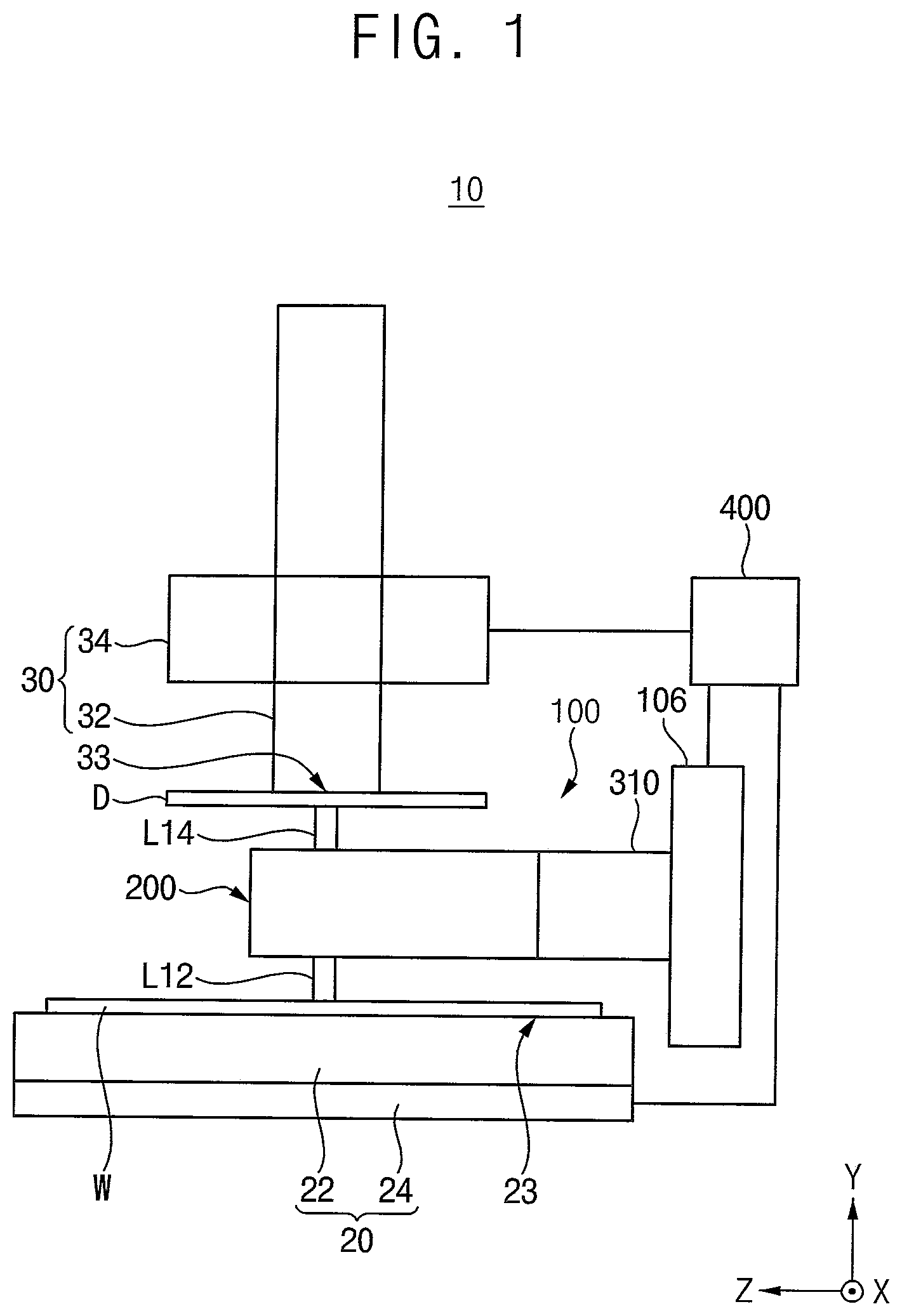 Patent US12366444 Figure 1 – Optical assembly for parallelism measurement, optical apparatus including the same, die bonding system and die bonding method using the same