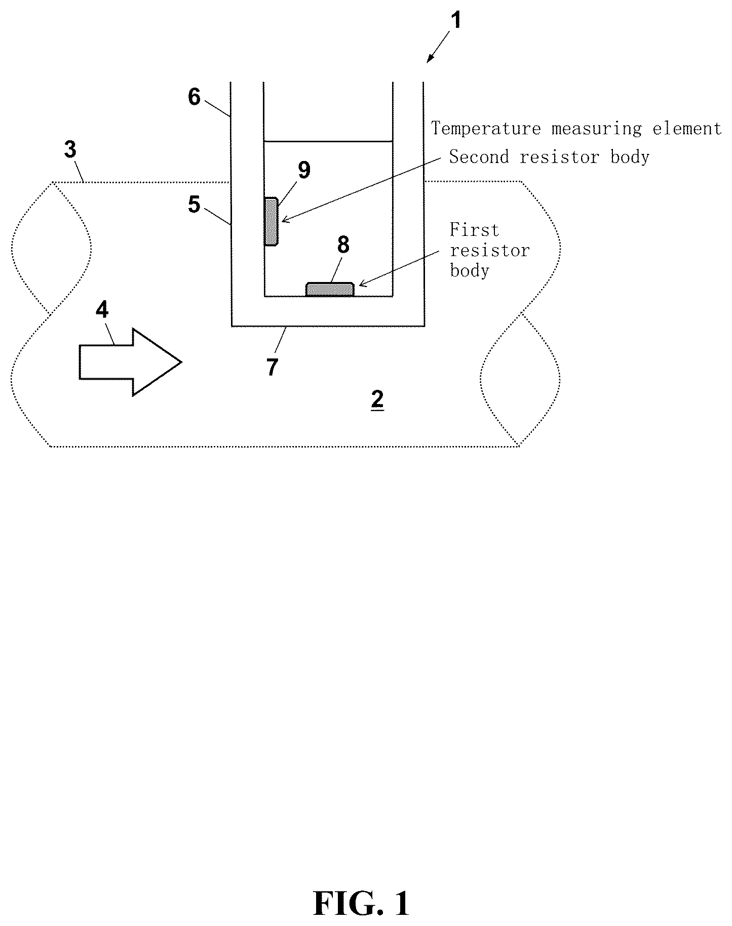 Patent US12366474 — Thermal type flowmeter — Figure 1