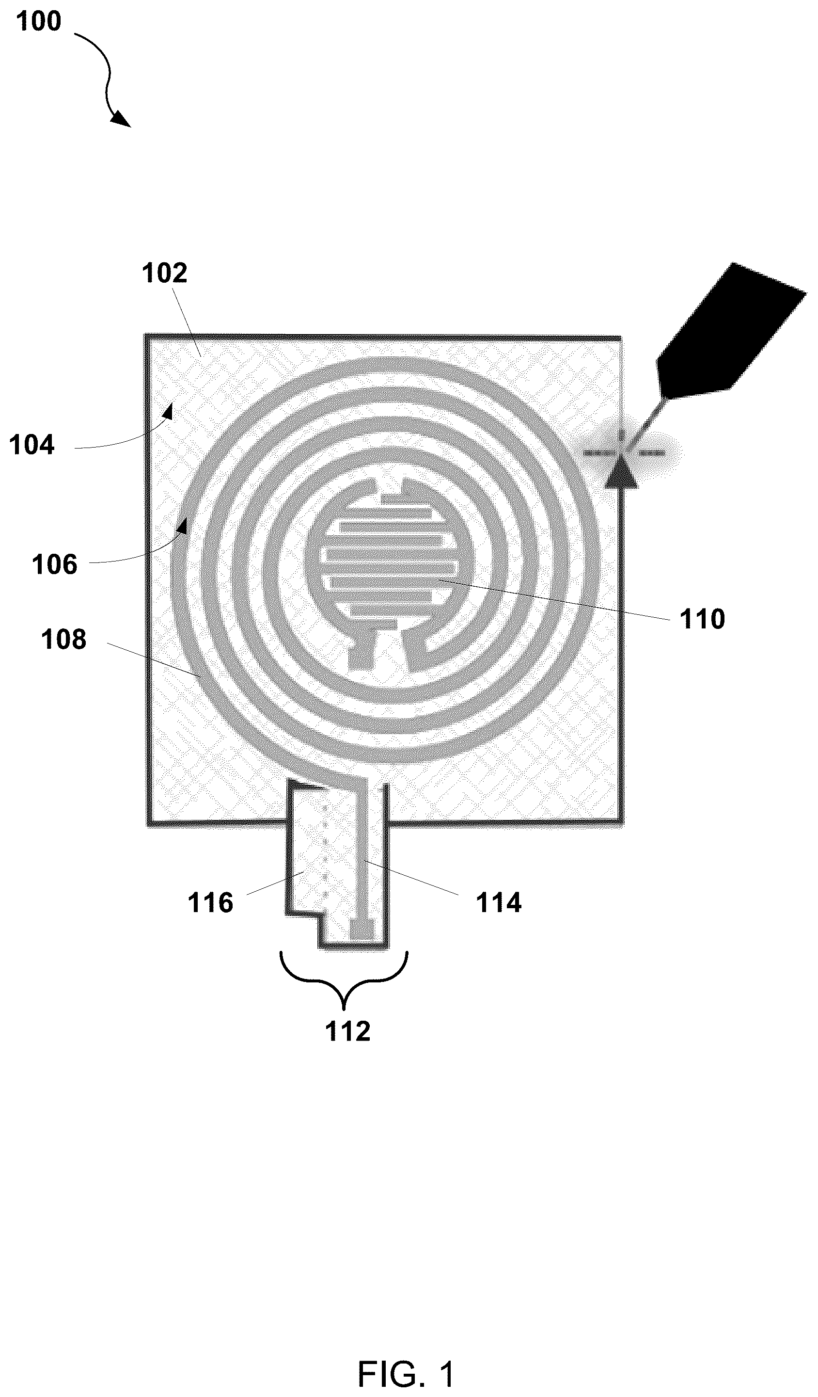 Patent US12366545 — Laser ablated wireless humidity sensor — Figure 1