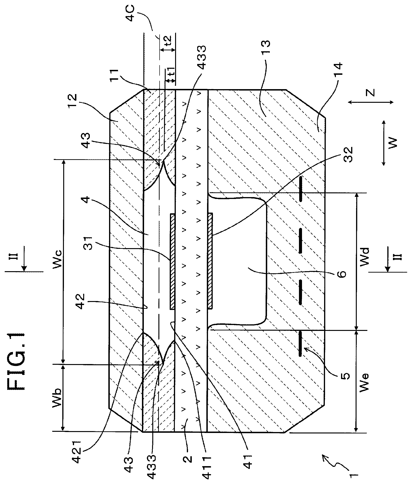 Patent US12366549 — Gas sensor element — Figure 1