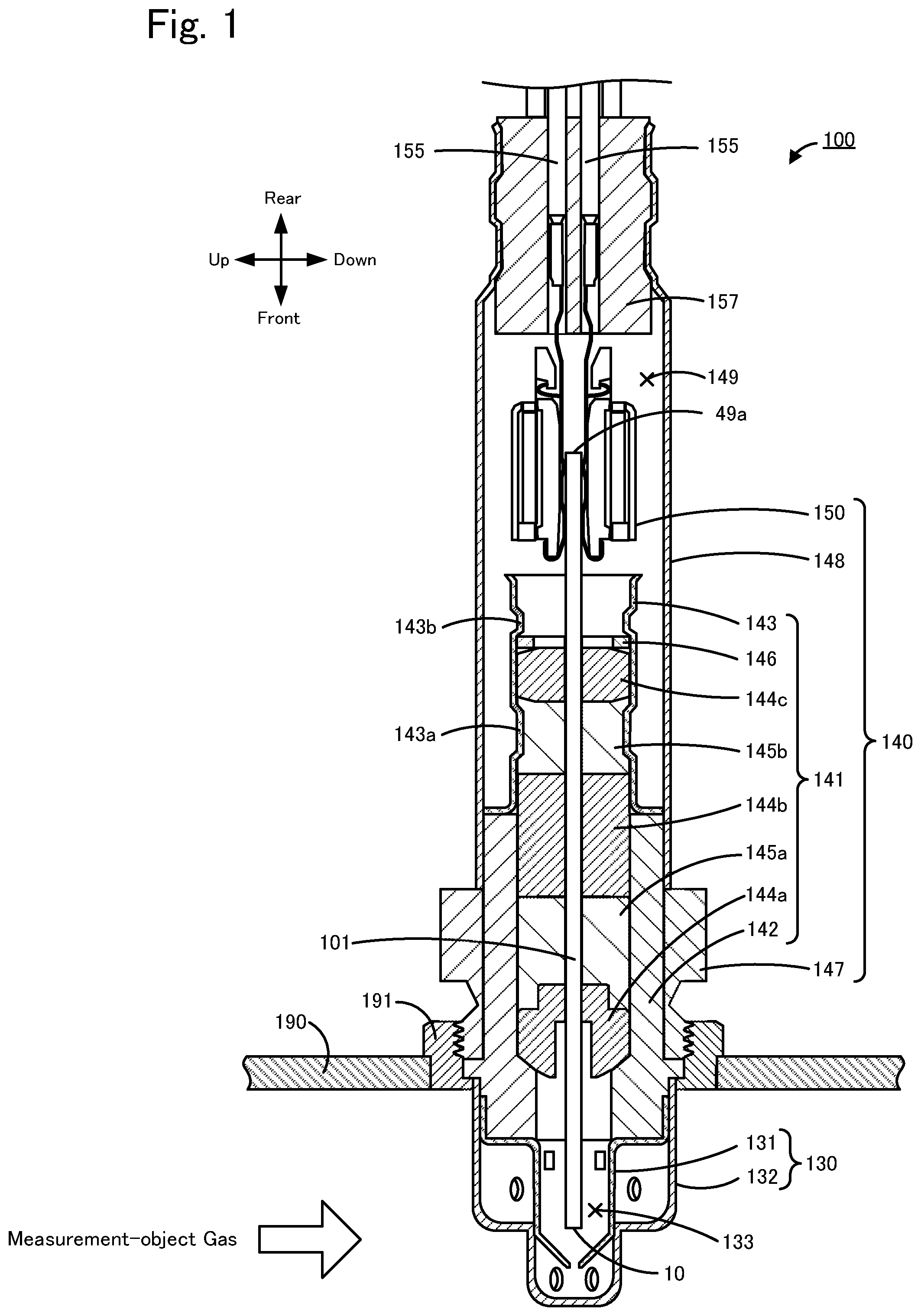 Patent US12366565 — Gas sensor and method of diagnosing moisture absorption state of gas sensor — Figure 1