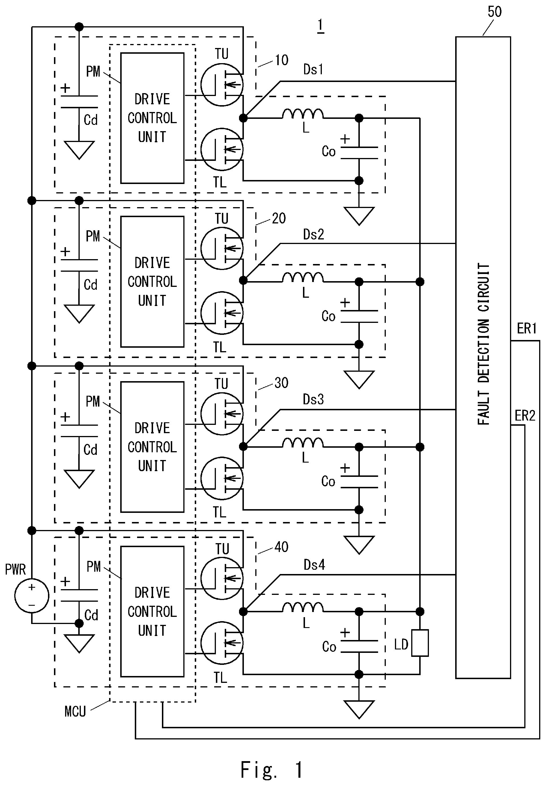 Patent US12366596 — Fault detection circuit — Figure 1