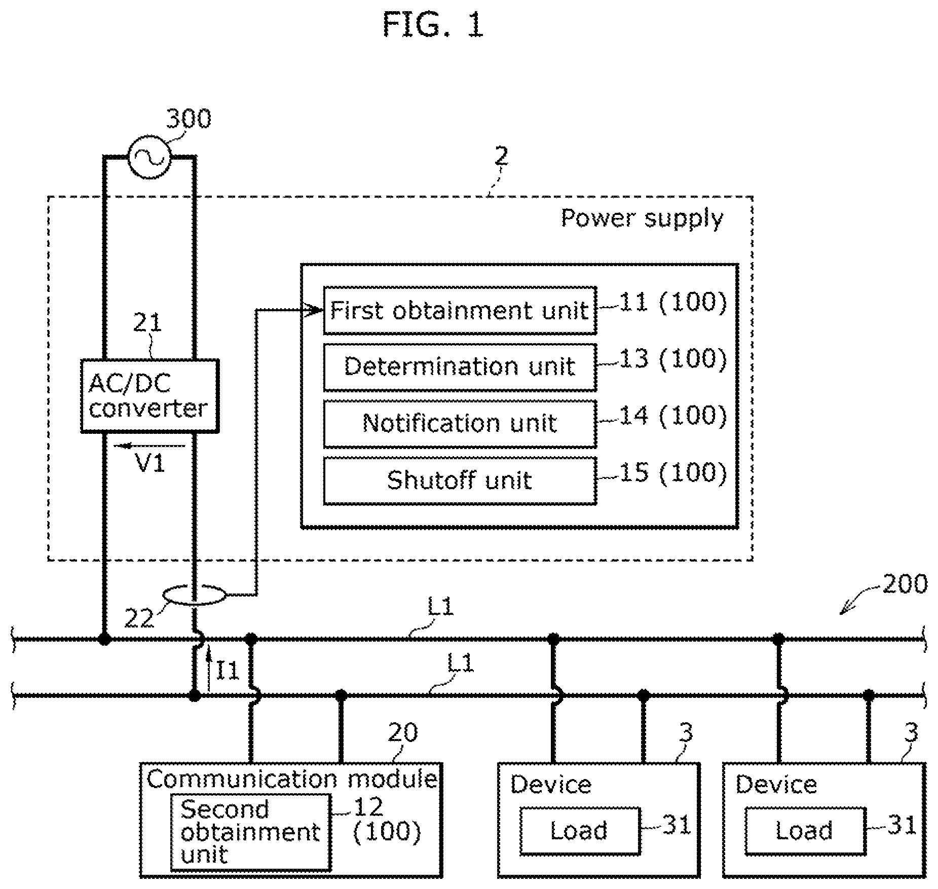Patent US12366611 Figure 1 – Arc detection system, arc detection method, and recording medium