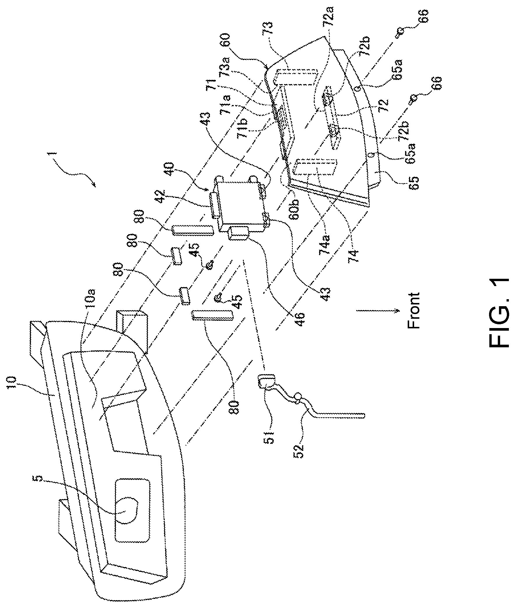 Patent US12366634 — Mounting structure of object detection device to vehicle body — Figure 1