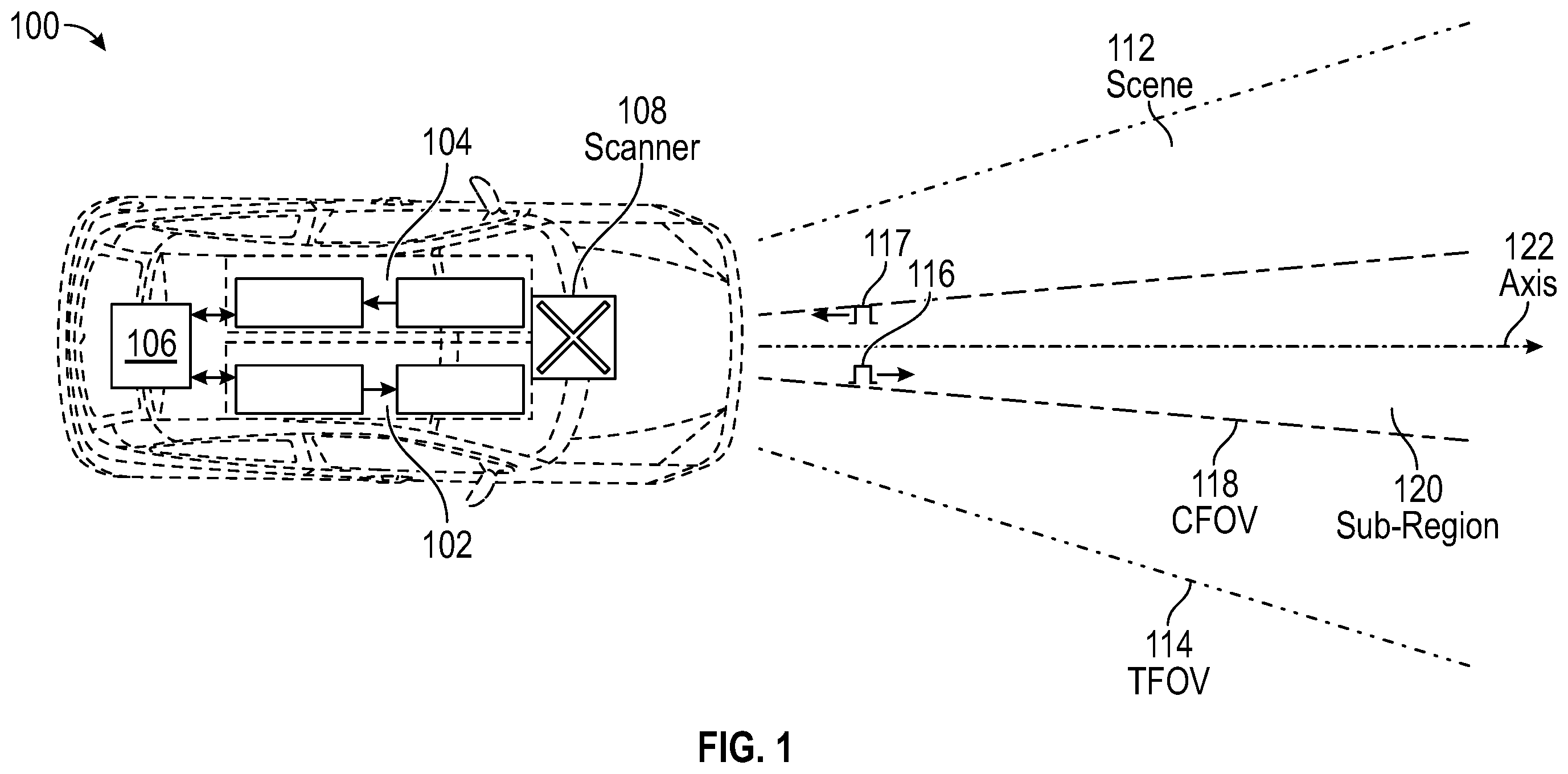 Patent US12366639 — Systems and methods for light detection in LIDAR systems — Figure 1