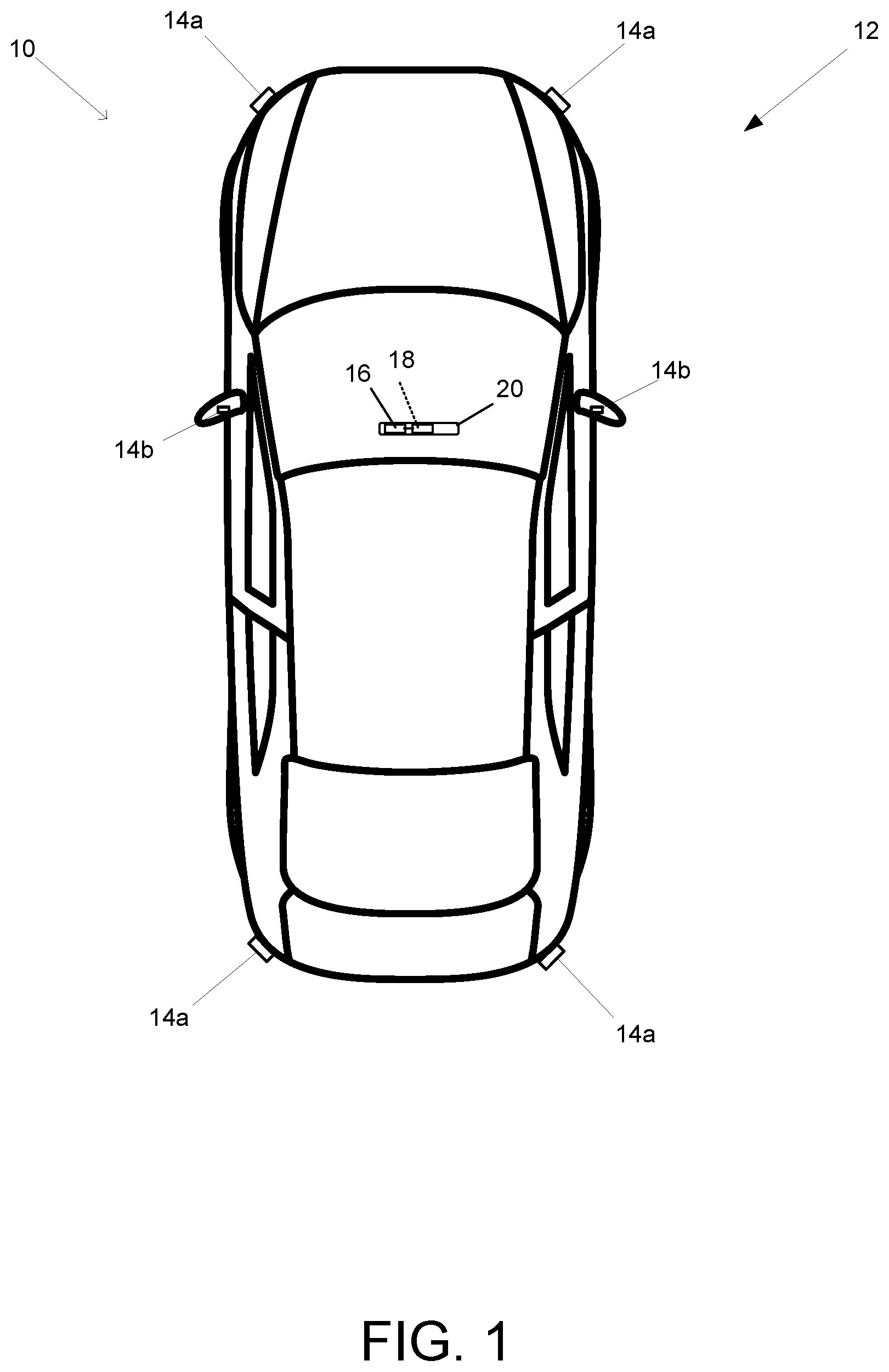 Patent US12366653 Figure 1 – Radar-based vehicular exterior mirror collision avoidance system