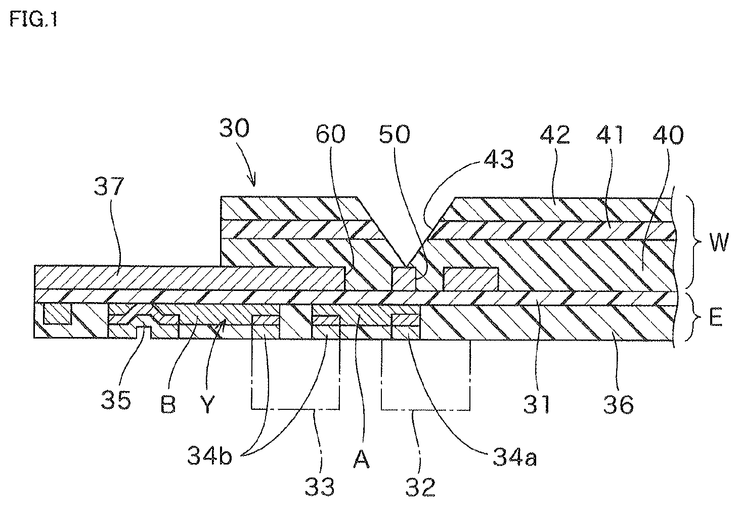 Patent US12366715 — Opto-electric hybrid board — Figure 1