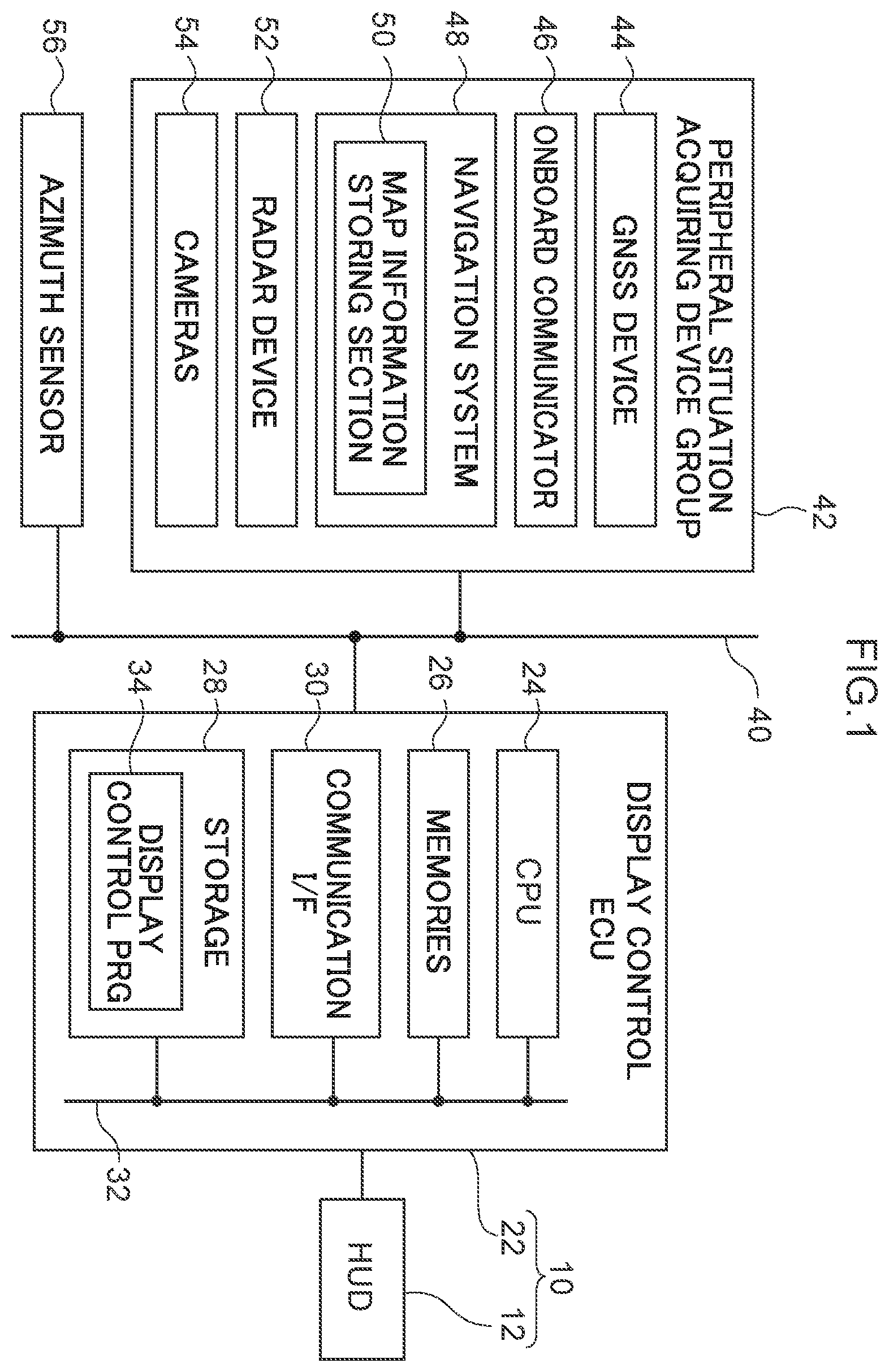 Patent US12366750 — Vehicle display control device, vehicle display device, vehicle display control method and computer-readable storage medium — Figure 1