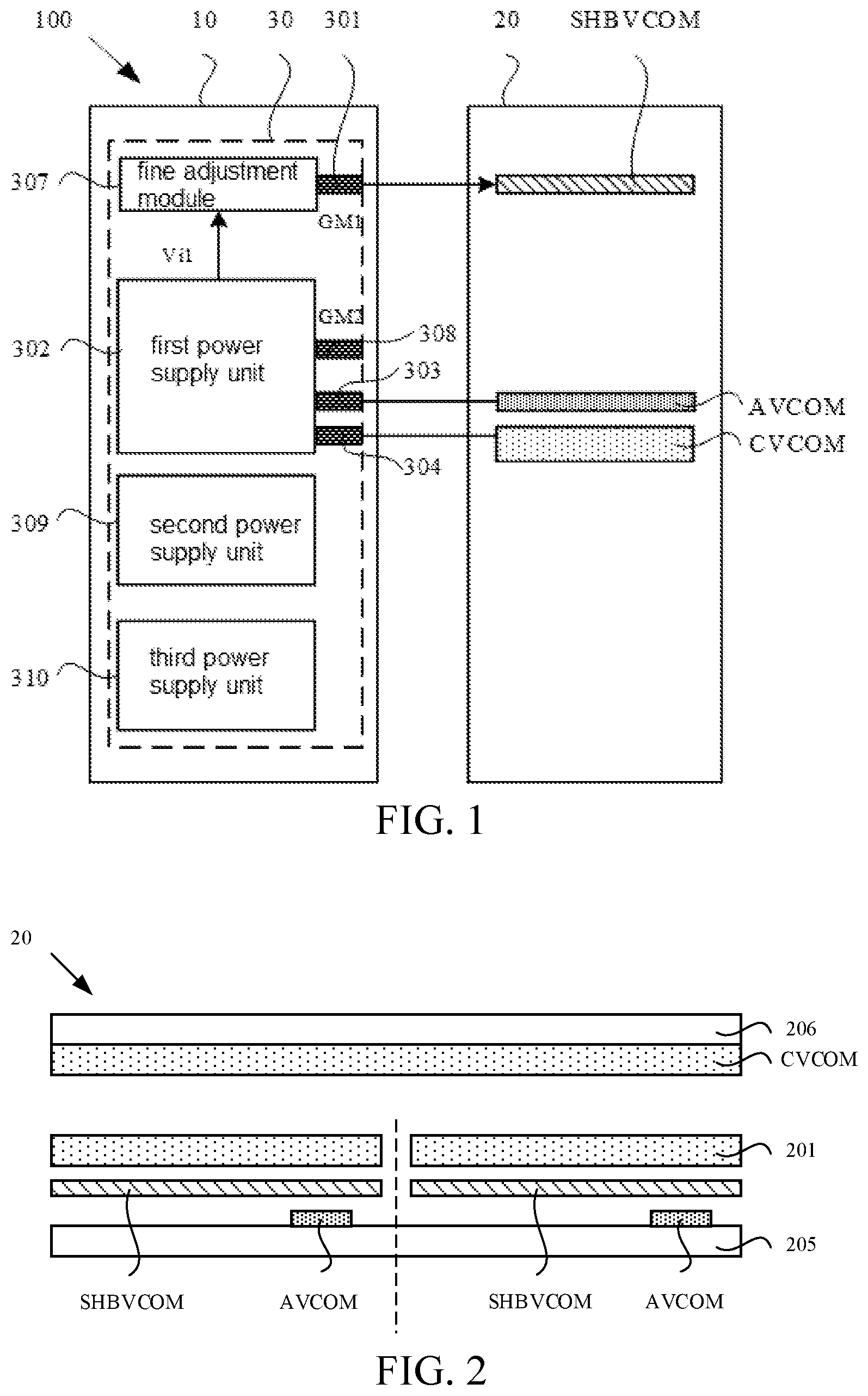 Patent US12366778 — Display module without voltage conversion chip, manufacturing method thereof, and electronic terminal — Figure 1