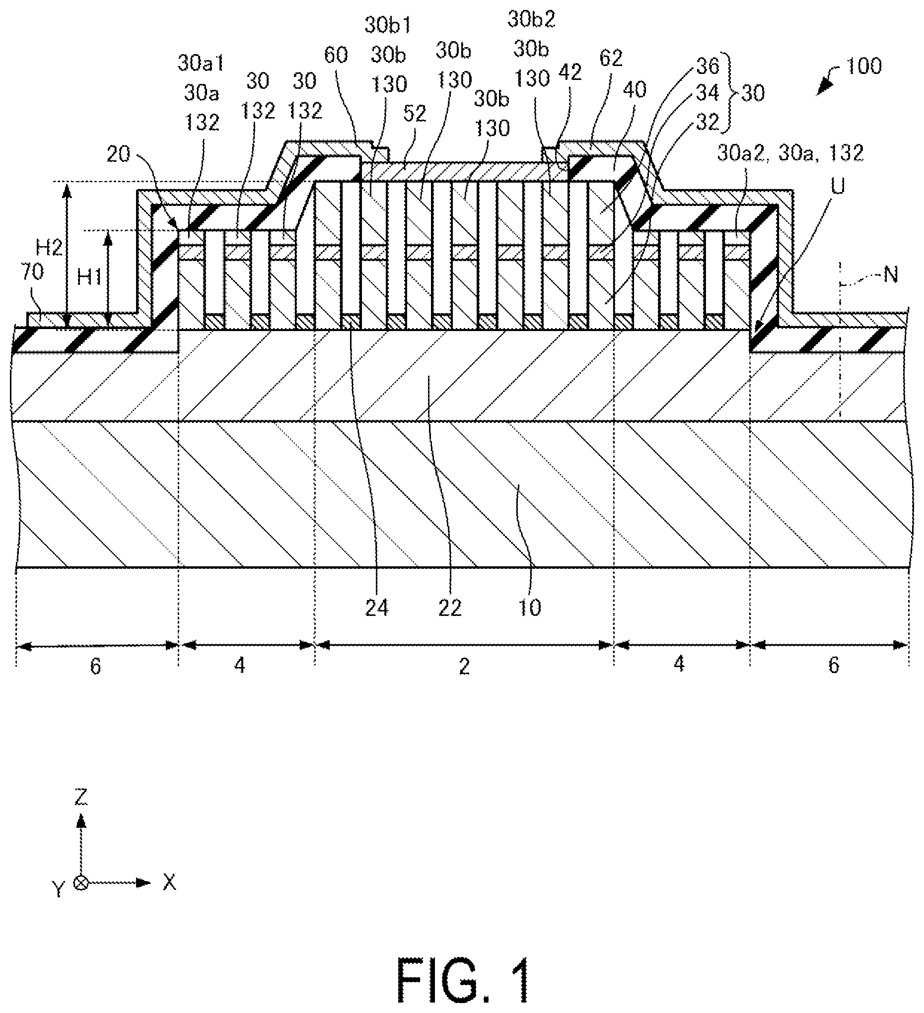 Patent US12366795 — Light-emitting device and manufacturing method thereof, projector, and display — Figure 1