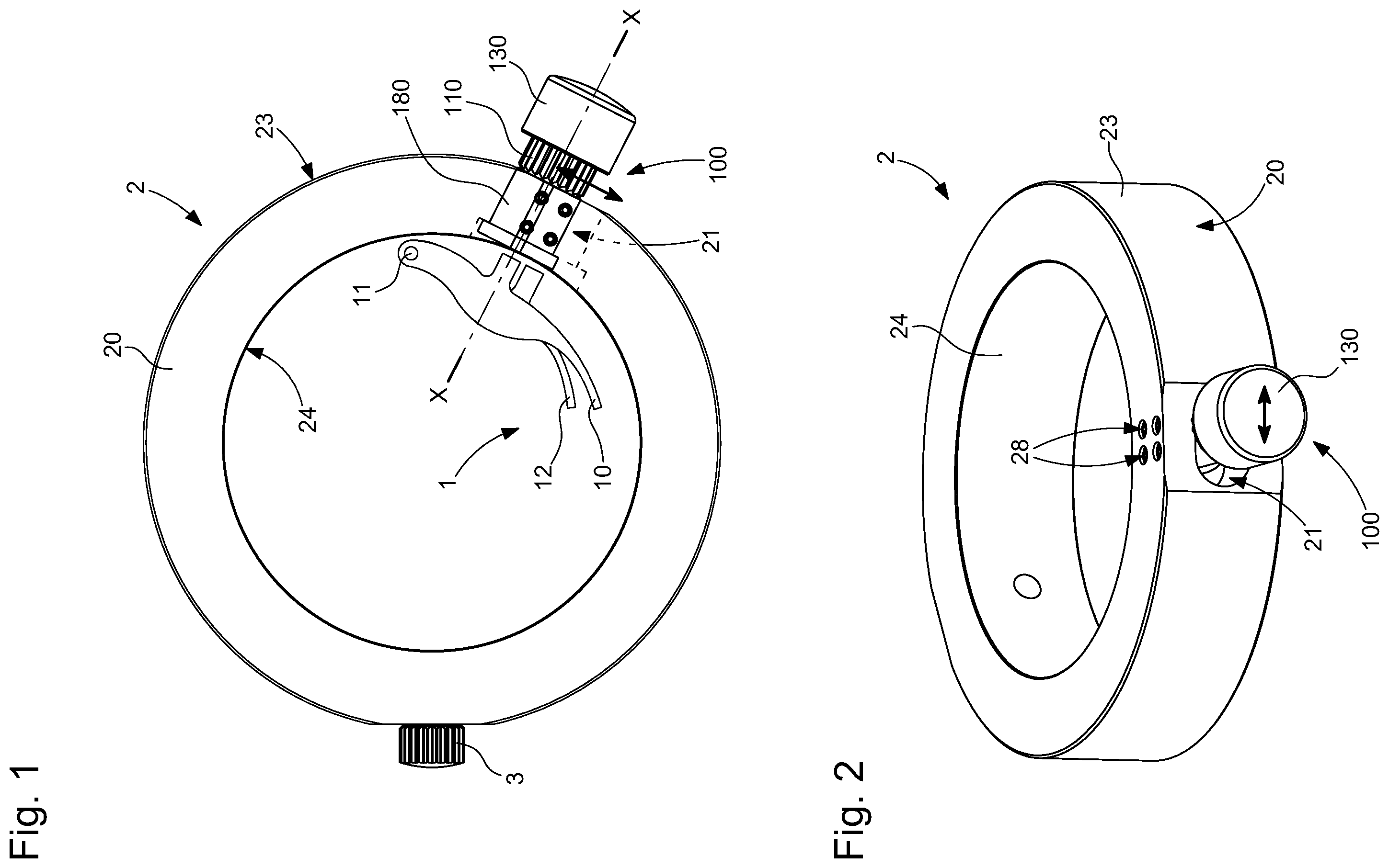 Patent US12366825 — Timepiece case comprising a correction member — Figure 1