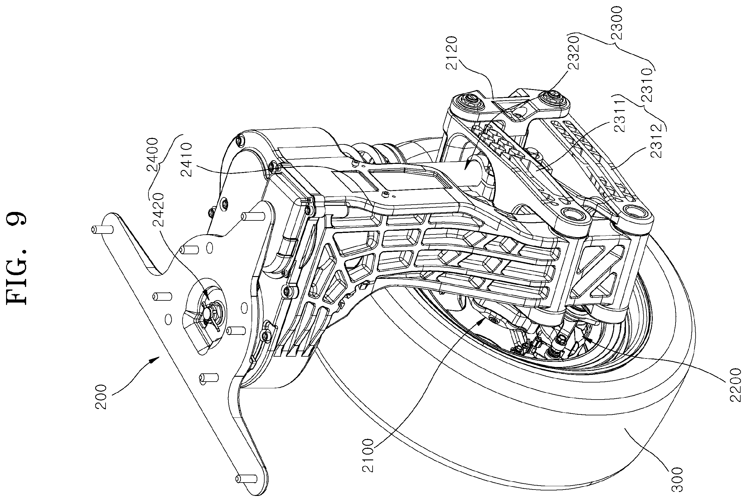 Patent US12366861 Figure 8 – Corner module apparatus for vehicle