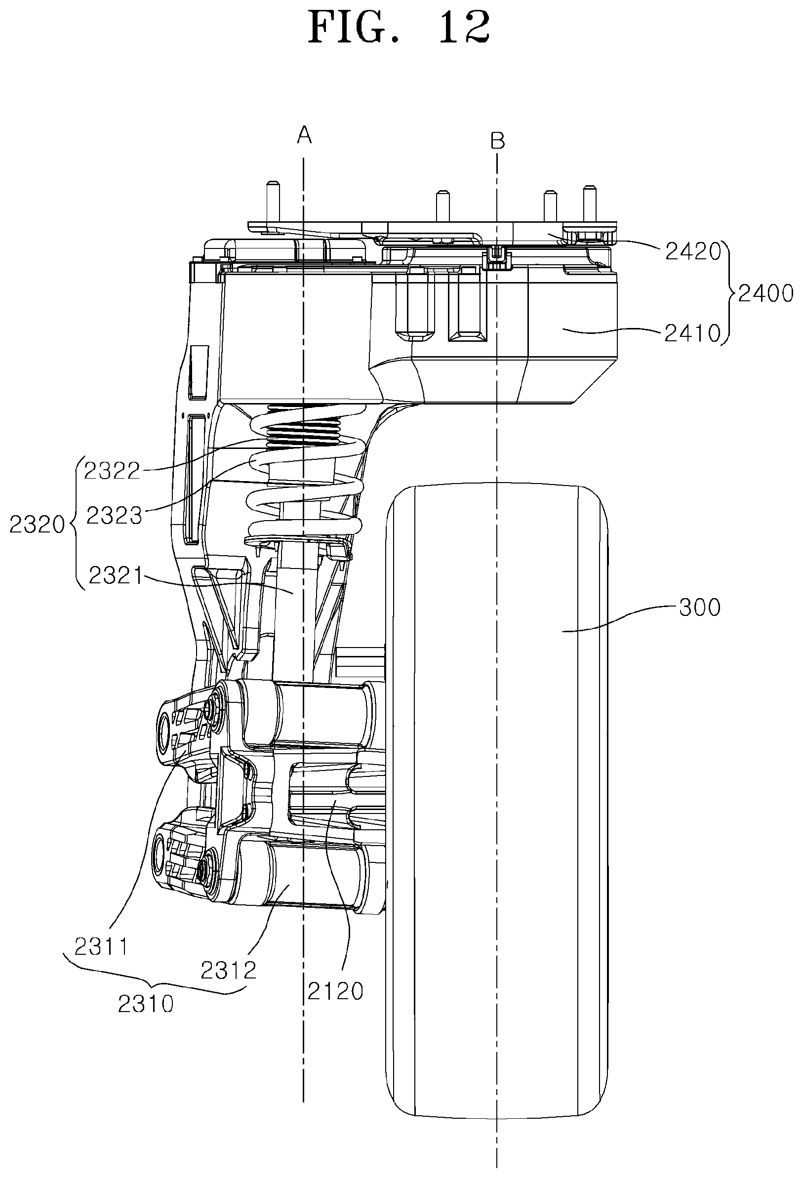 Patent US12366861 Figure 11 – Corner module apparatus for vehicle