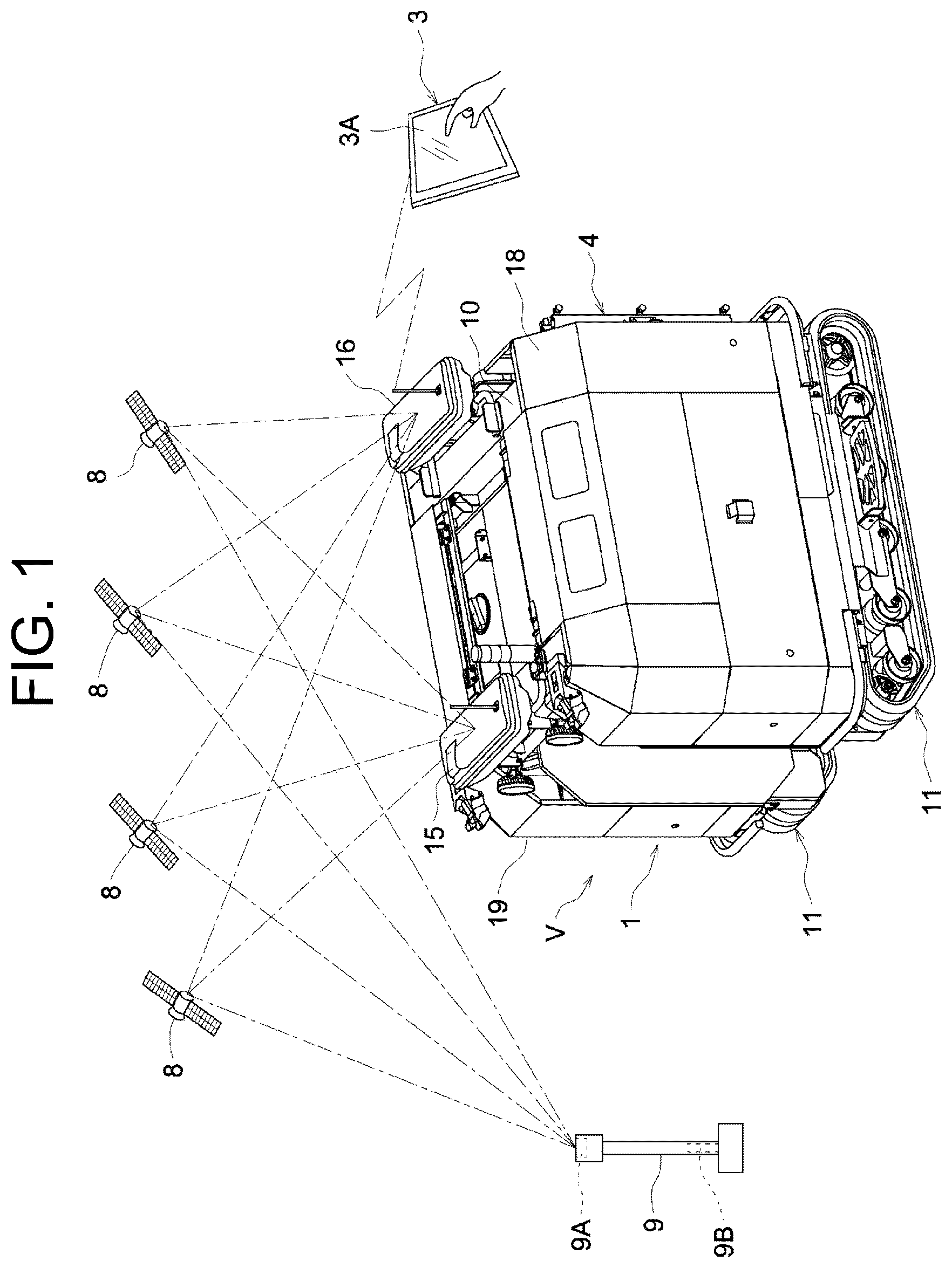 Patent US12366862 Figure 1 – Automated travel system for spraying work