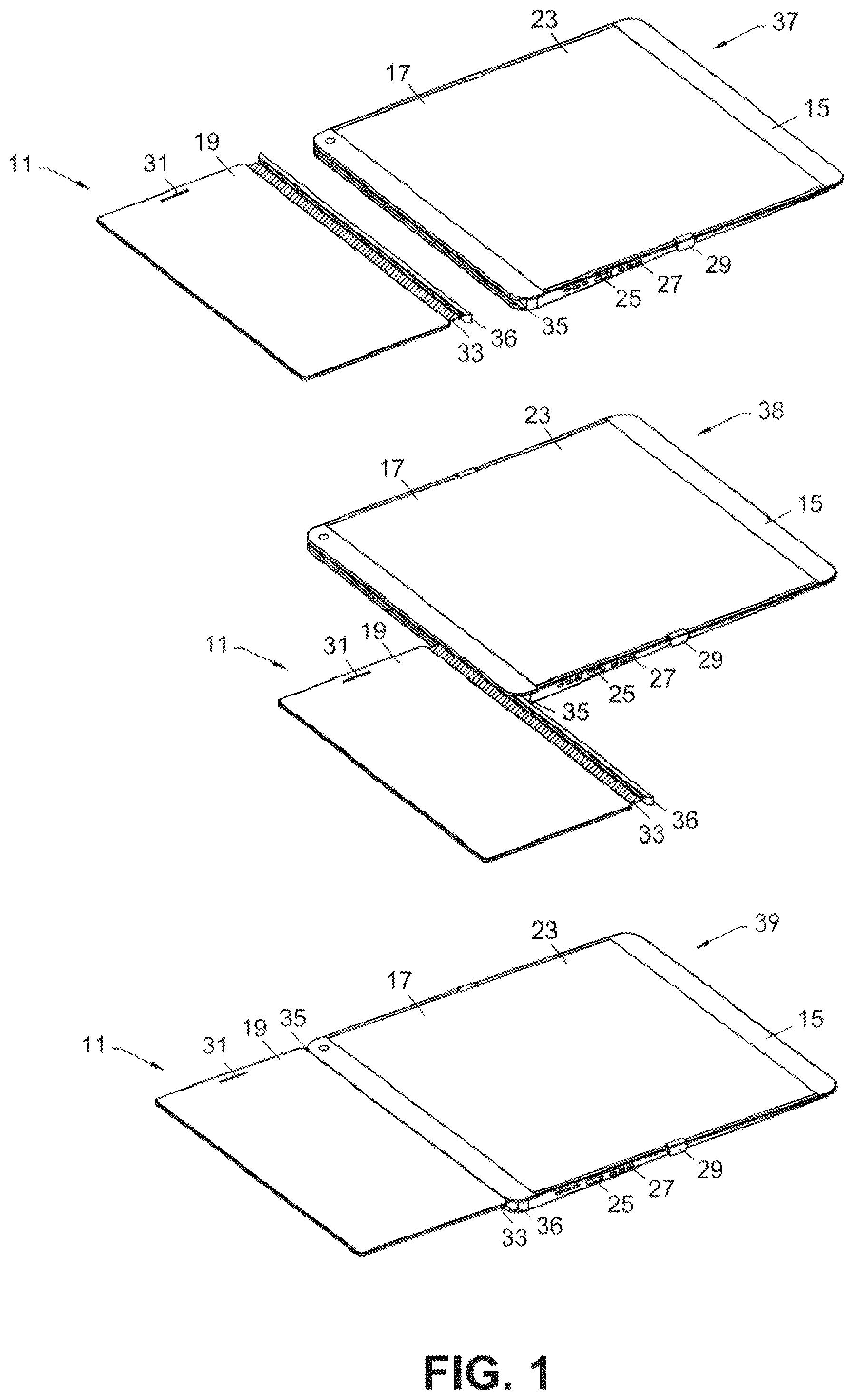 Patent US12366889 — Flexible display devices with a planar connection interface — Figure 1