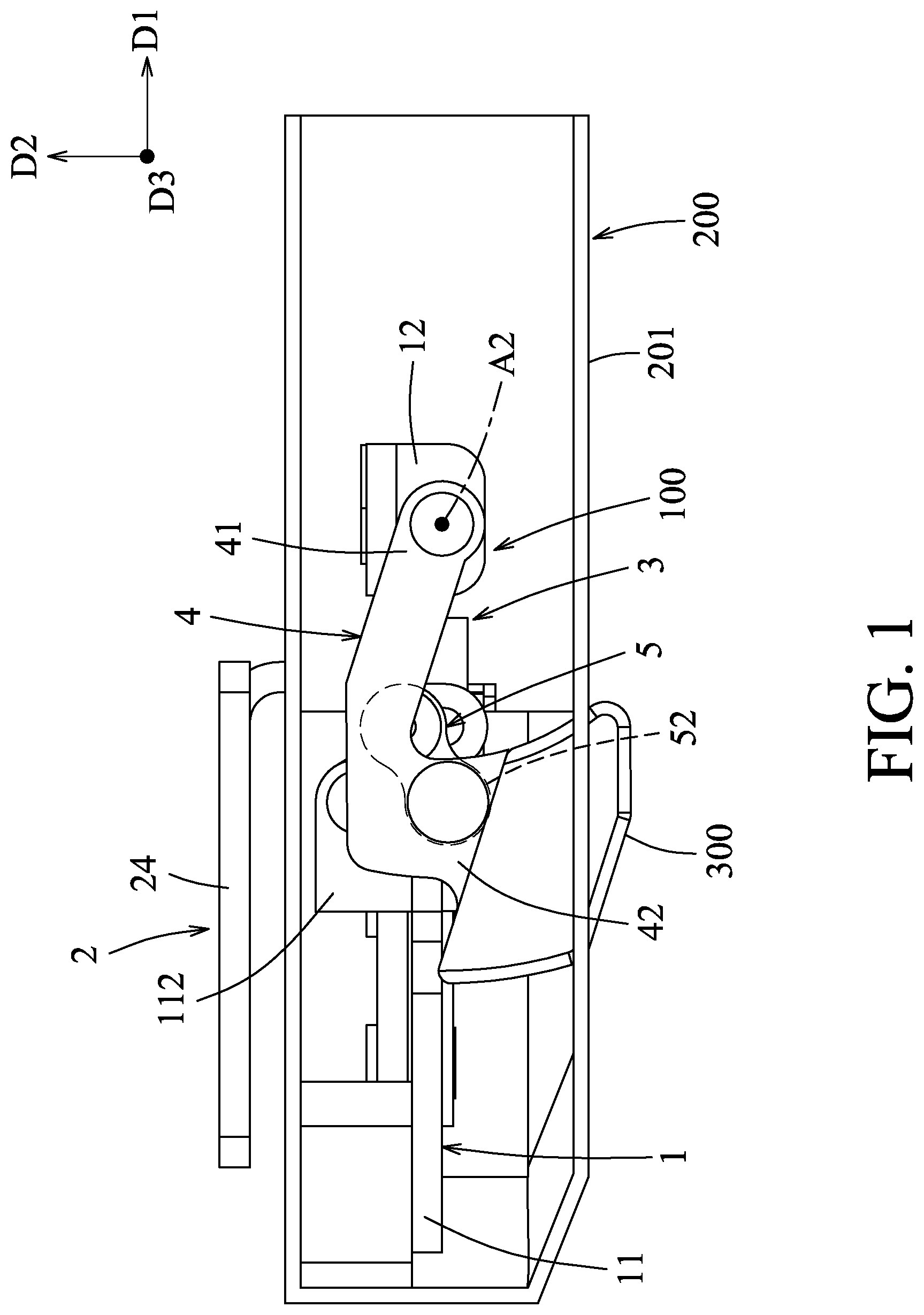 Patent US12366898 — Rotating shaft device — Figure 1