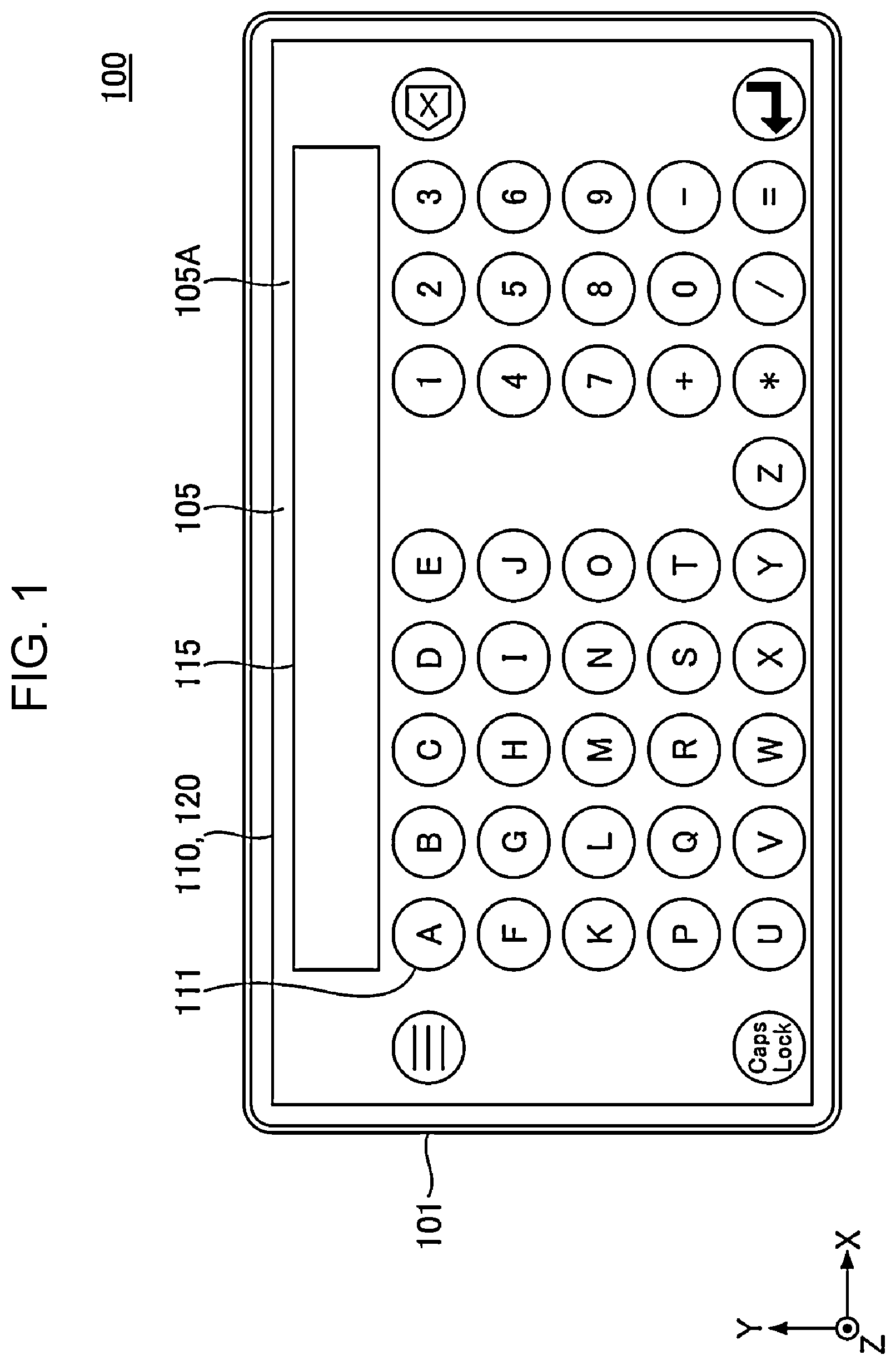 Patent US12366939 — Coordinate input apparatus — Figure 1