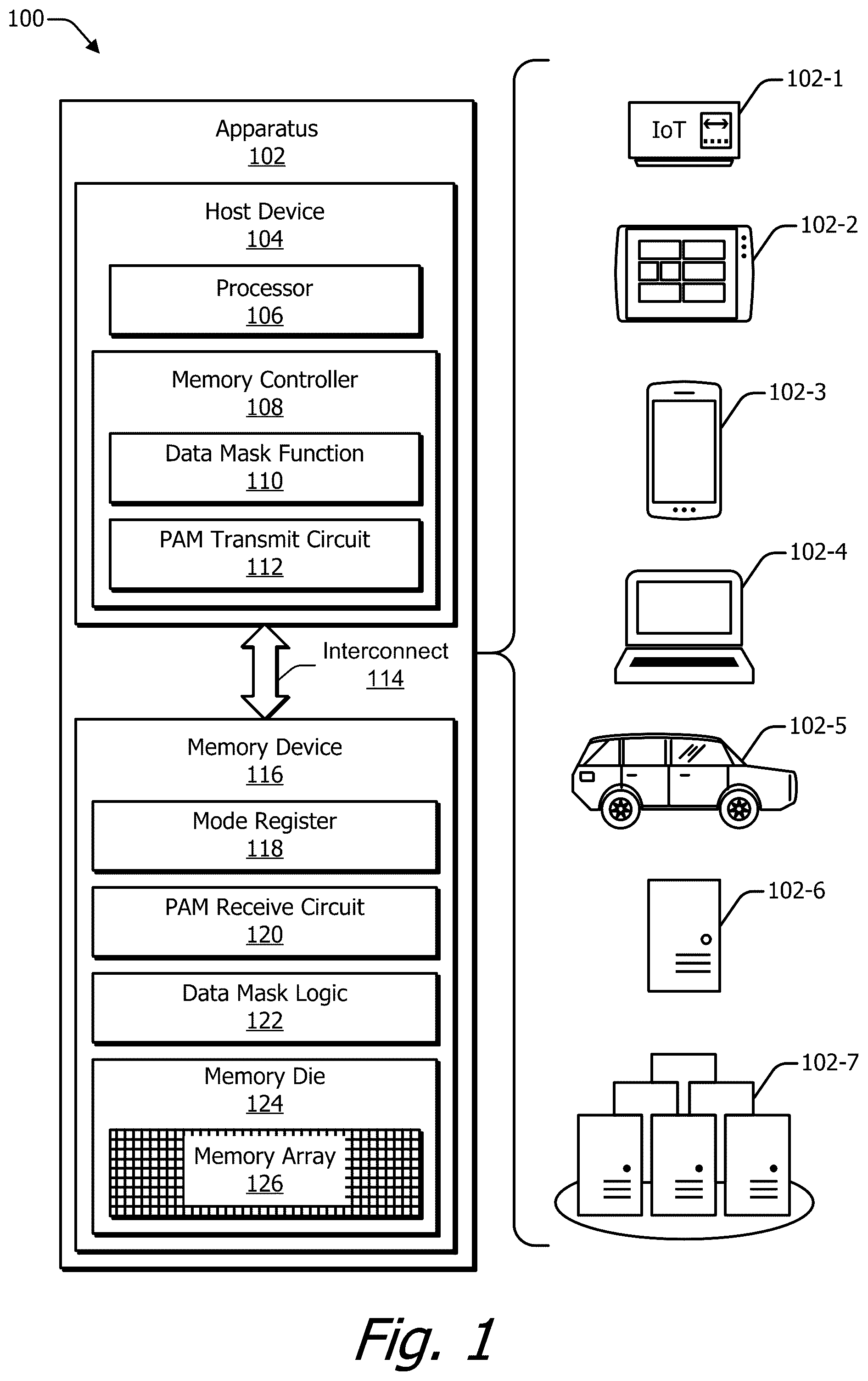 Patent US12366967 — Data masking for pulse amplitude modulation — Figure 1