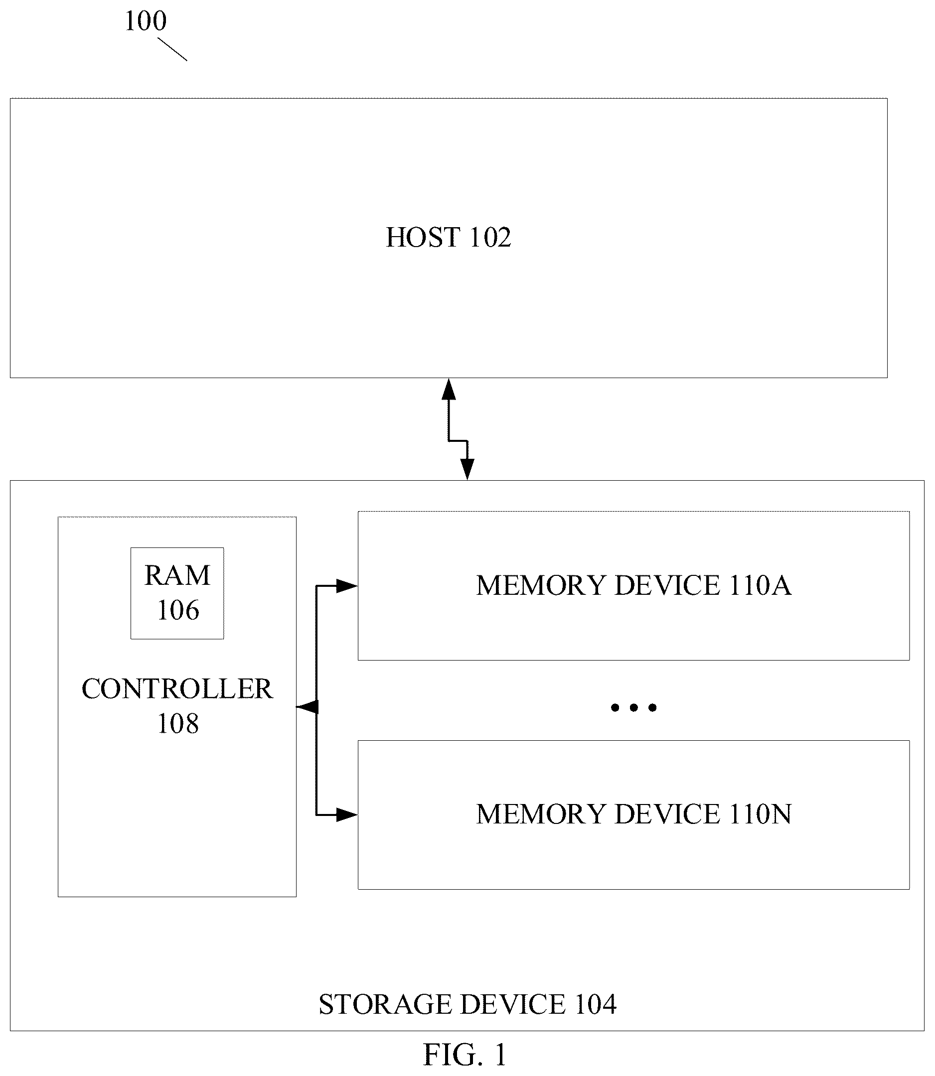 Patent US12366976 — Converting a solid-state drive operating in a first mode to another solid-state drive operating in a second mode — Figure 1